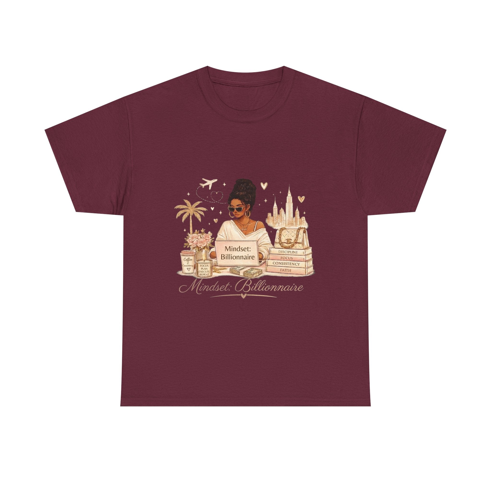 Mindset Millionaire Graphic Tee — Luxe Travel & Fashion Illustration Shirt