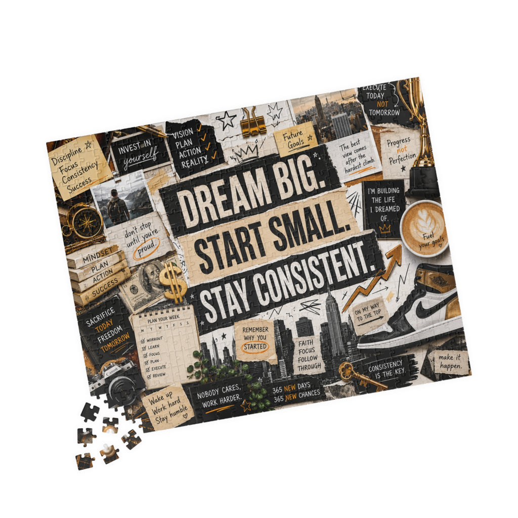 Inspirational 'Dream Big. Start Small. Stay Consistent.' Puzzle — Motivational 520/1014-Piece Jigsaw