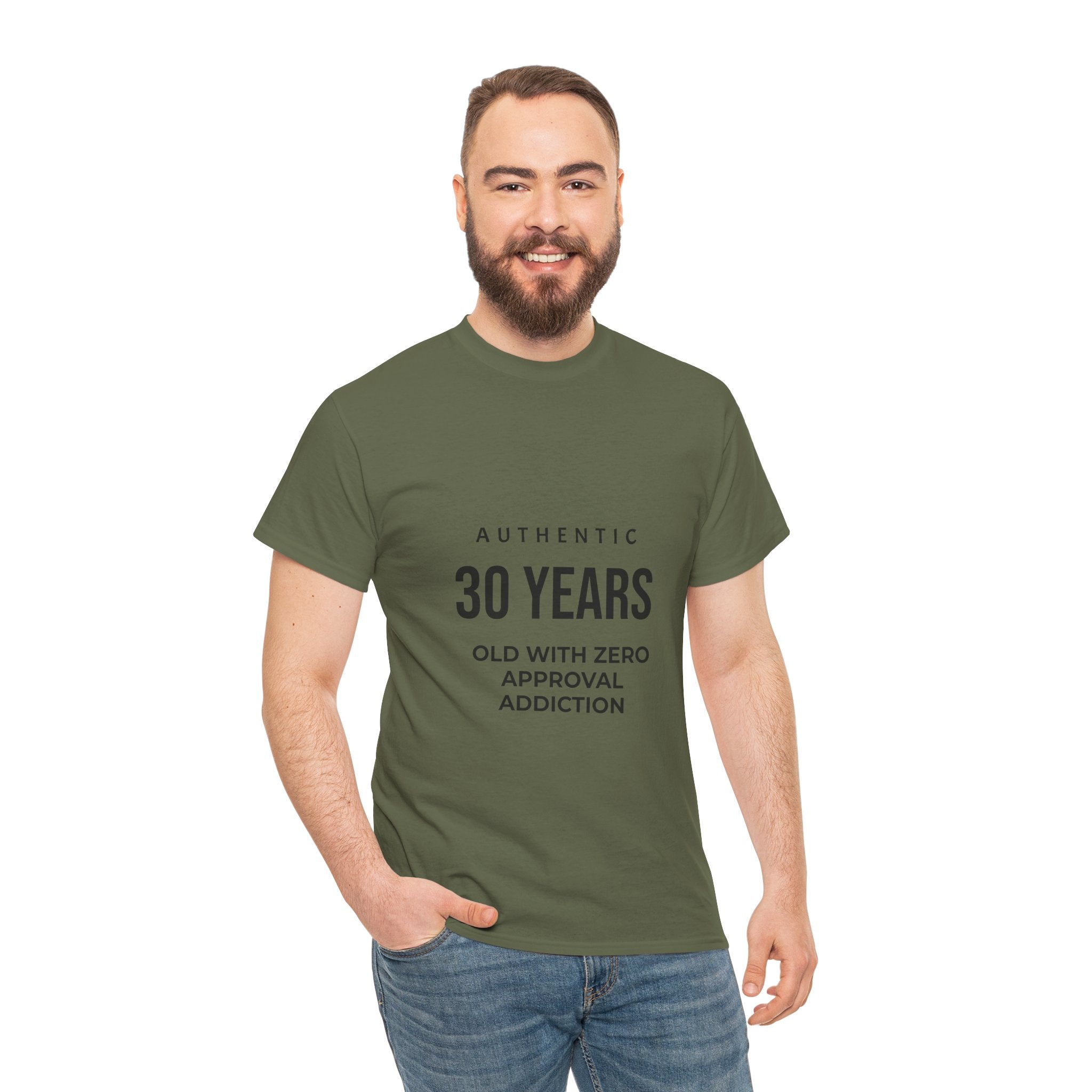 Authentic 30yrs Old Tee — "Zero Approval Addiction" Vintage Birthday Shirt