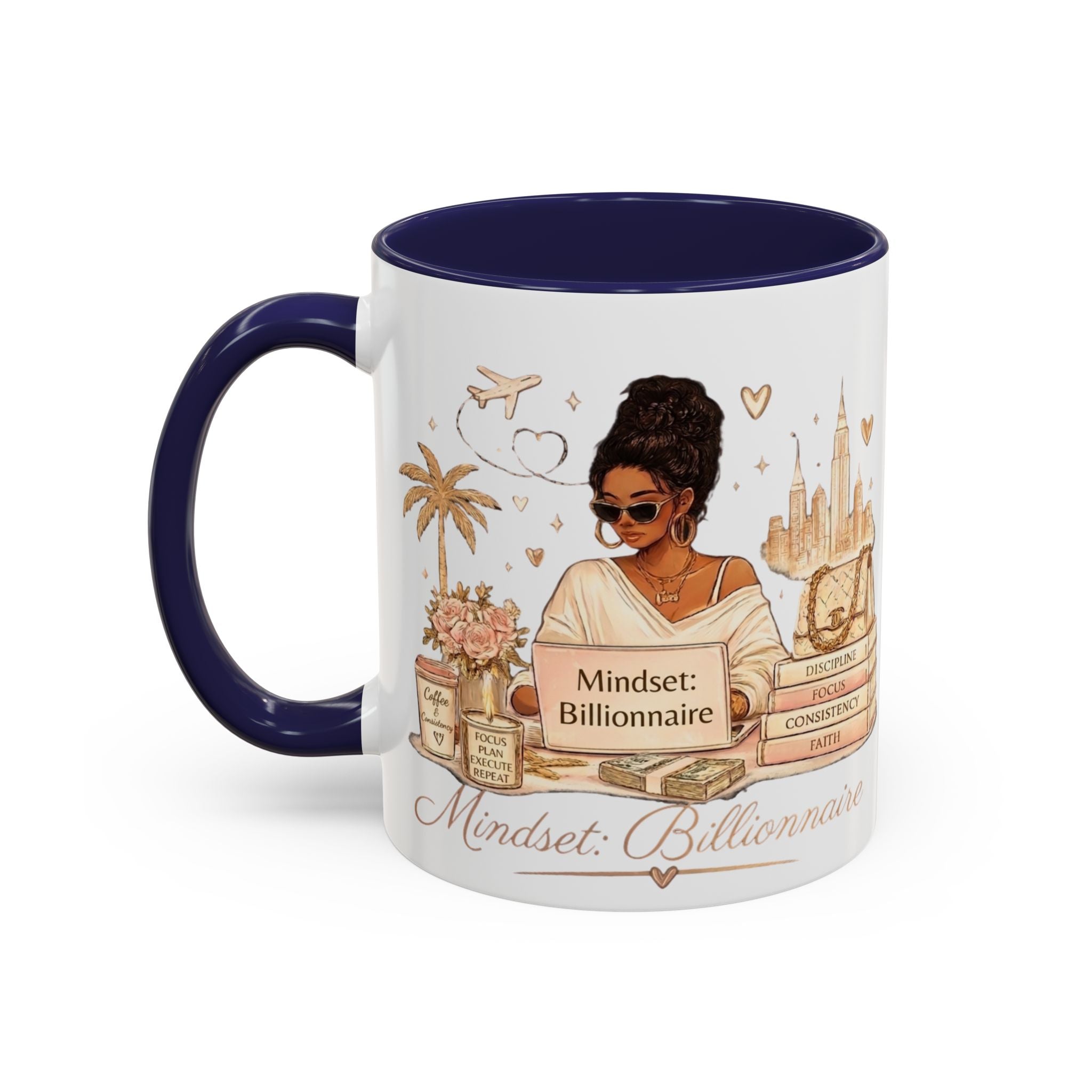 Mindset: Billionaire Accent Coffee Mug — Inspirational Luxury Travel Design (11/15 oz)