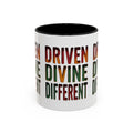 Driven Divine Different Accent Coffee Mug – Inspirational Rasta Color Typography (11/15oz)