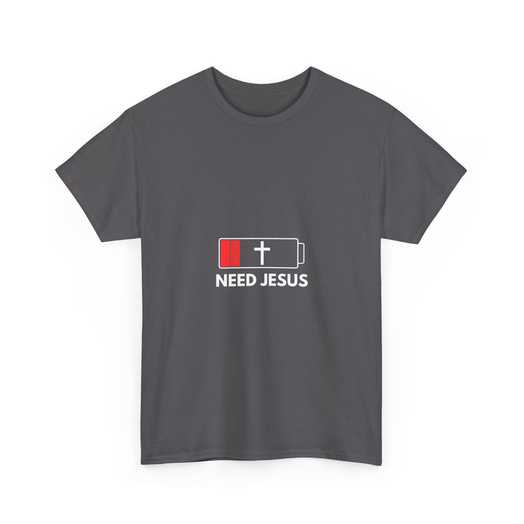 Need Jesus Low Battery Christian T-Shirt