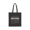 Brother Canvas Tote Bag — Meaningful Sibling Gift with 'Brother' Typography & Icons