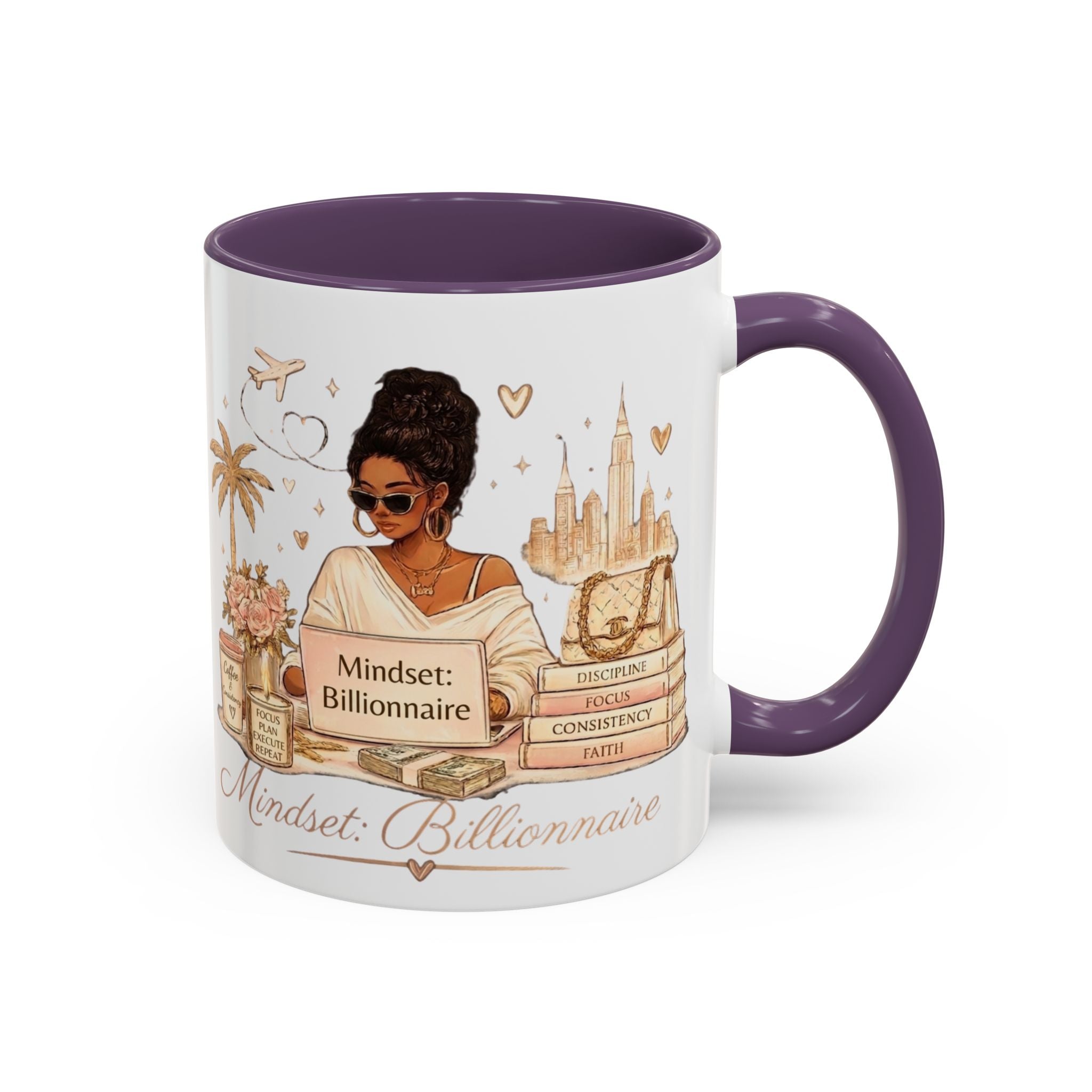 Mindset: Billionaire Accent Coffee Mug — Inspirational Luxury Travel Design (11/15 oz)