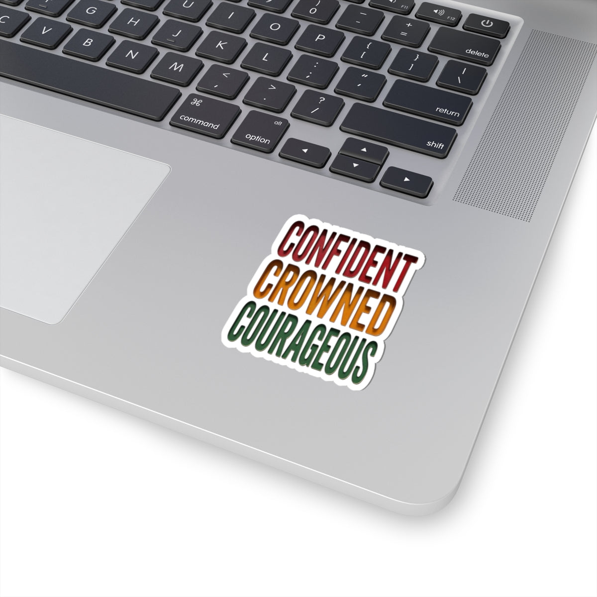 Confident Crowned Courageous Kiss-Cut Sticker | Juneteenth Pan-African Colors