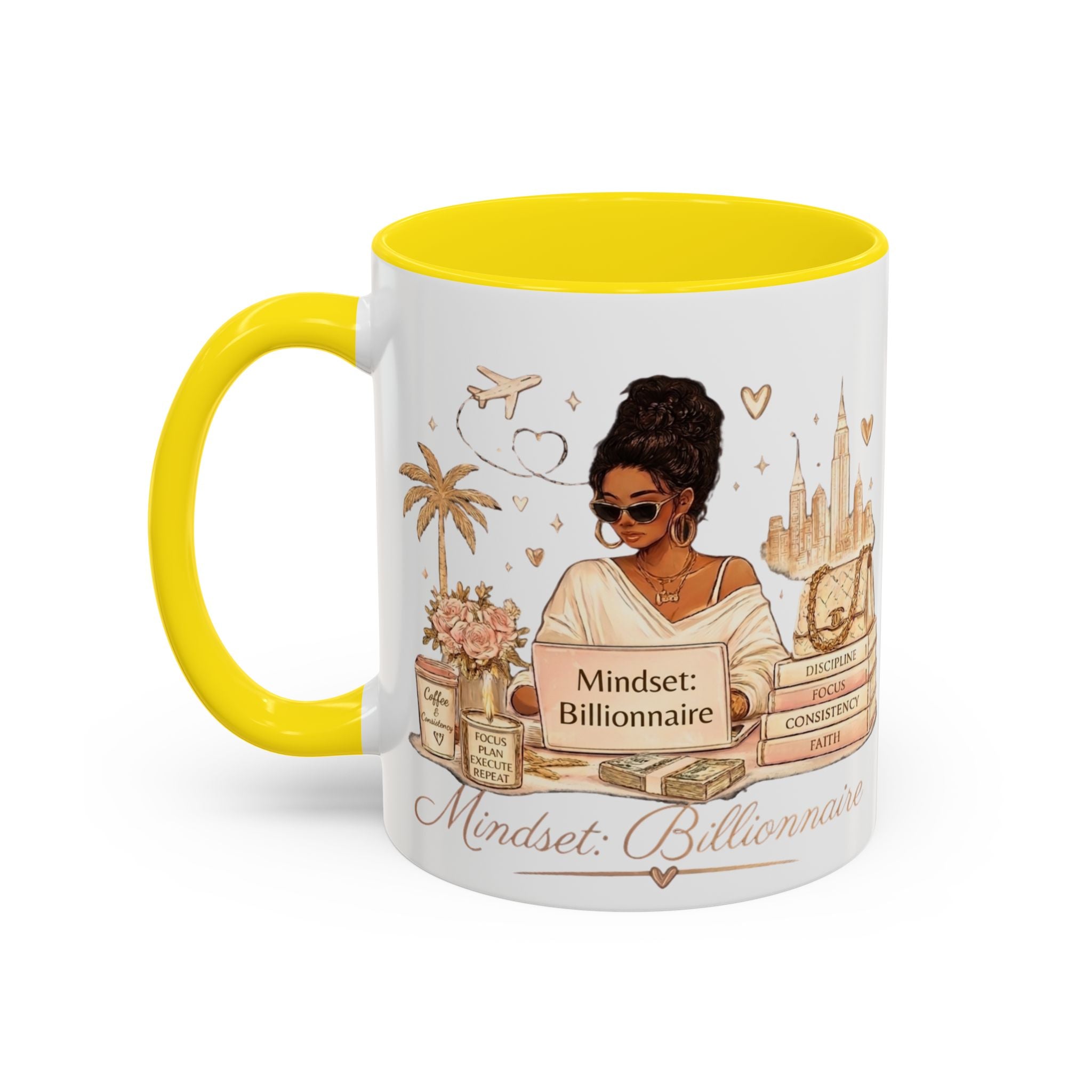 Mindset: Billionaire Accent Coffee Mug — Inspirational Luxury Travel Design (11/15 oz)