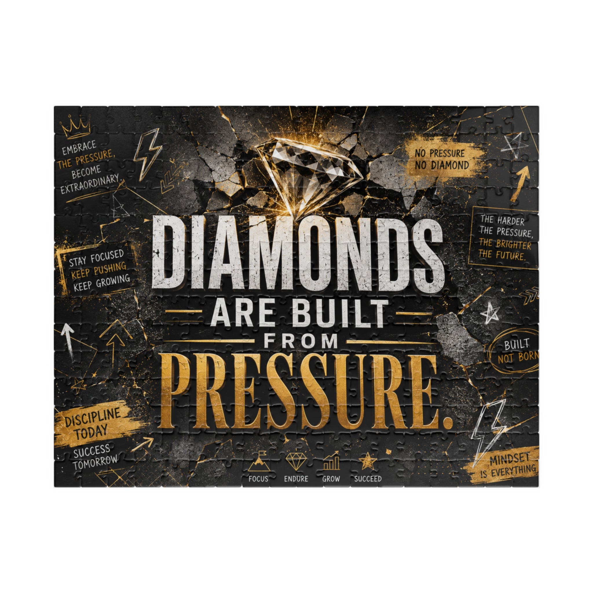 Diamonds Are Built From Pressure — Motivational Puzzle (520–1014 pcs)