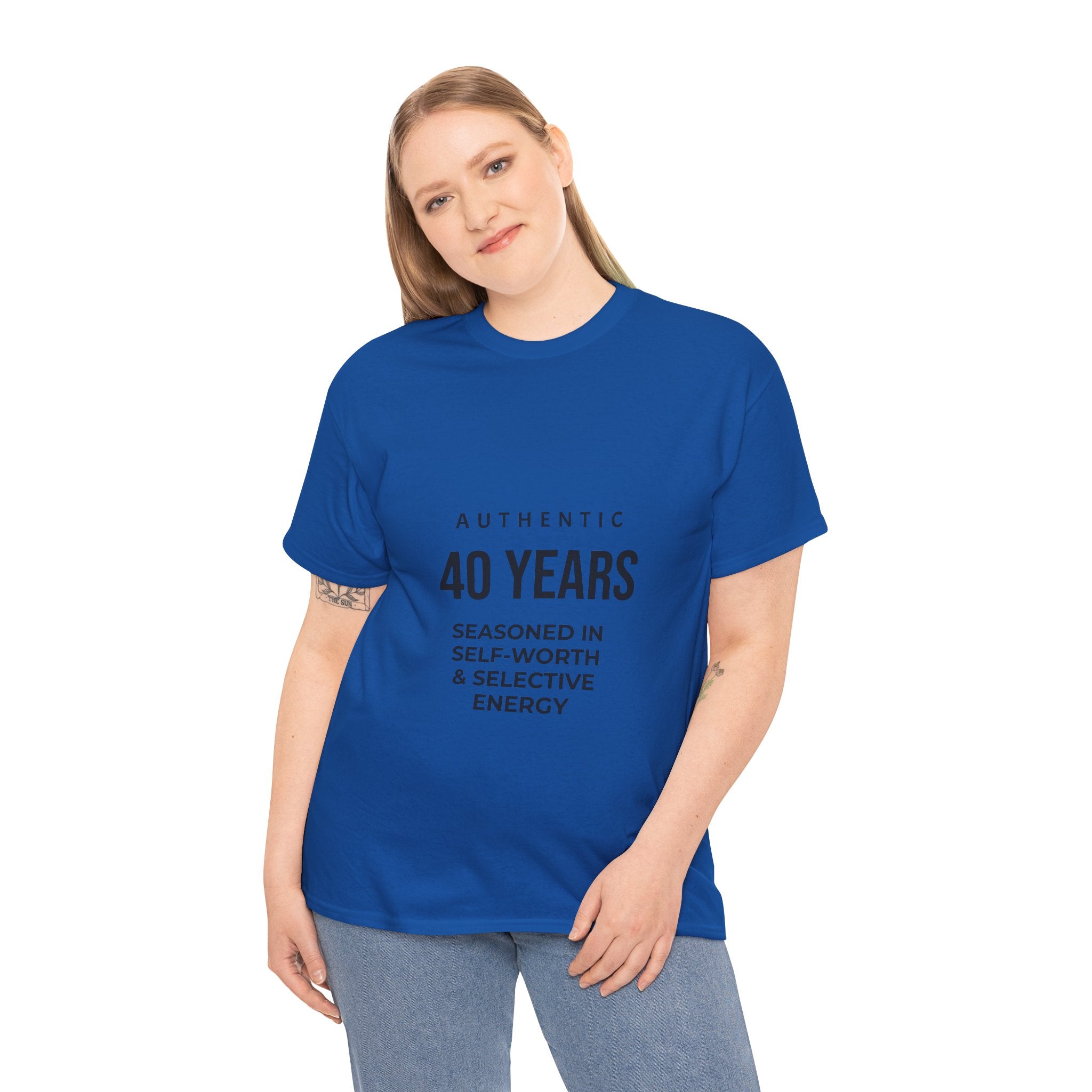 40 Years Authentic Tee — "Seasoned in Self-Worth & Selective Energy" Birthday Shirt