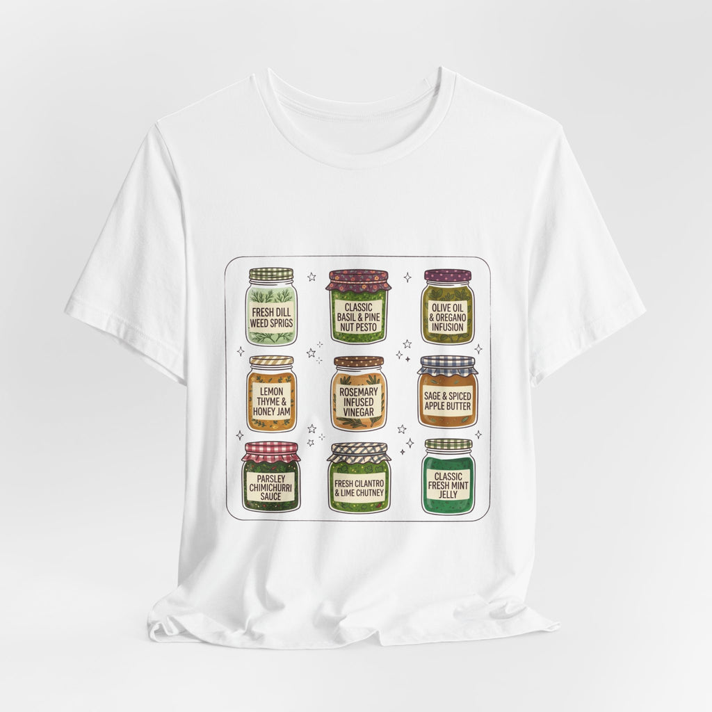 Retro Jam Jars T-Shirt | Vintage Food Graphics, Hand-Drawn Pantry Art