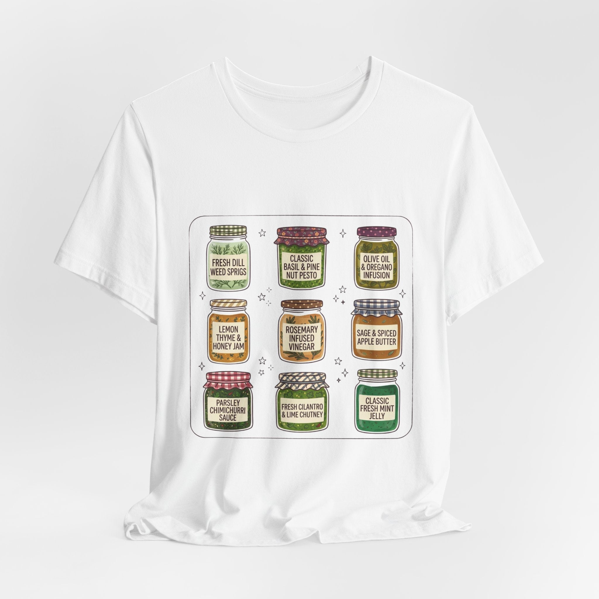 Retro Jam Jars T-Shirt | Vintage Food Graphics, Hand-Drawn Pantry Art