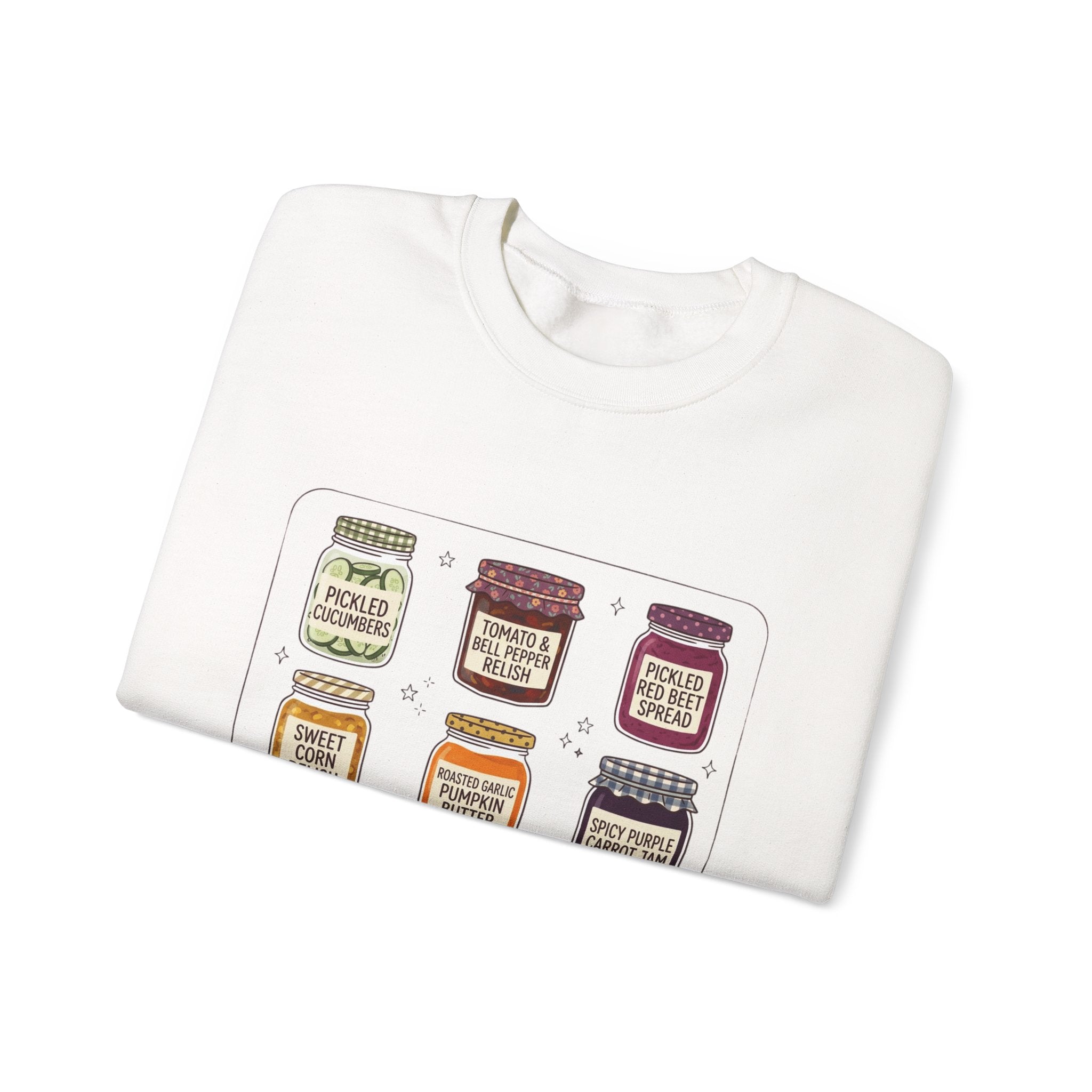Vintage Jam Jars Sweatshirt | Retro Food Graphics, Hand-Drawn Pantry Art