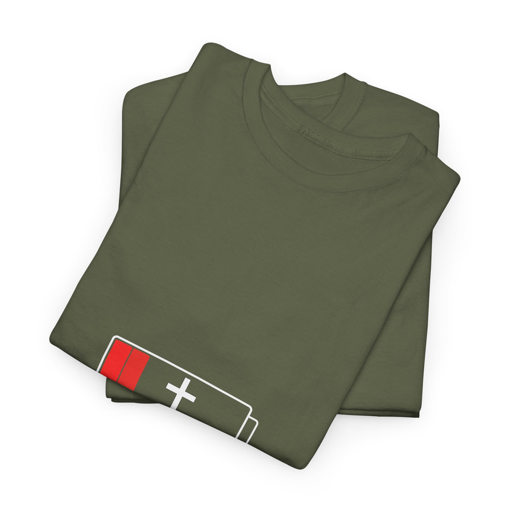 Need Jesus Low Battery Christian T-Shirt
