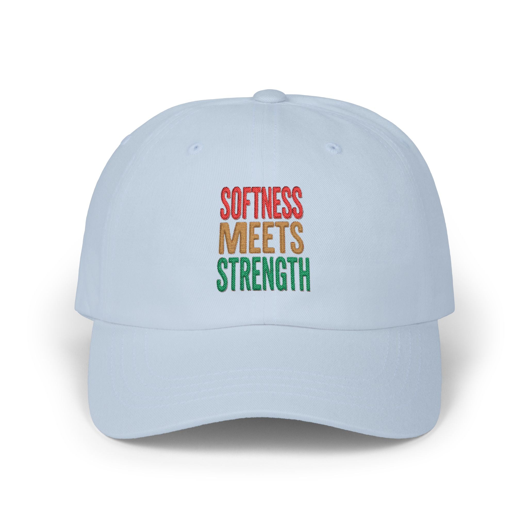 Dad Cap — "Softness Meets Strength" Embroidered Adjustable Baseball Hat