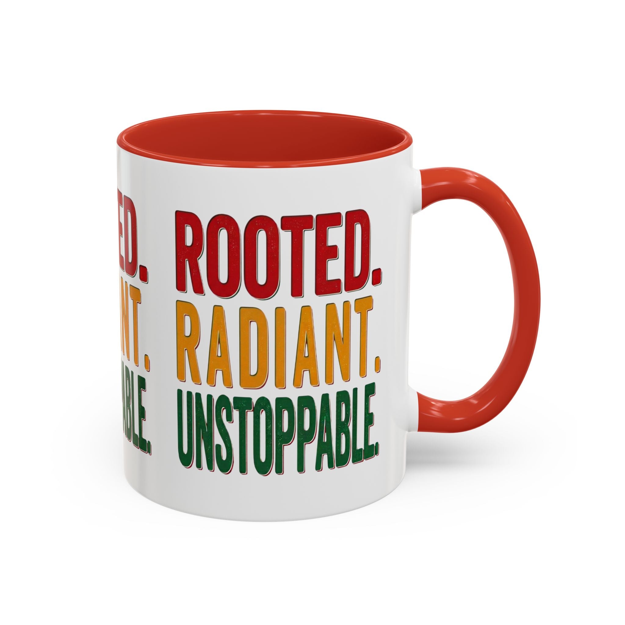 Rooted Radiant Unstoppable Accent Coffee Mug — Empowerment Message 11/15oz