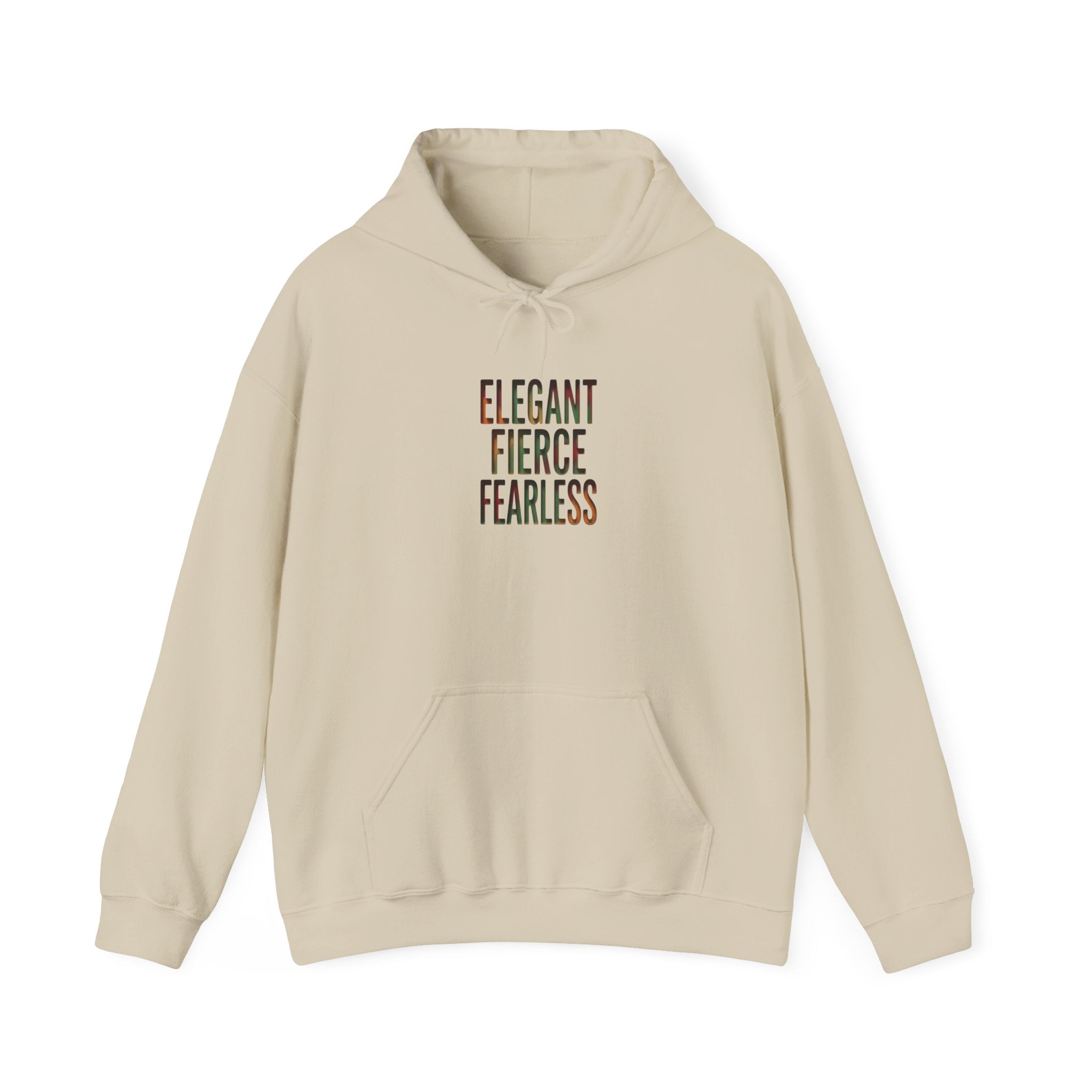 Elegant Fierce Fearless Hoodie | Juneteenth Black Pride, Pan-African Colors