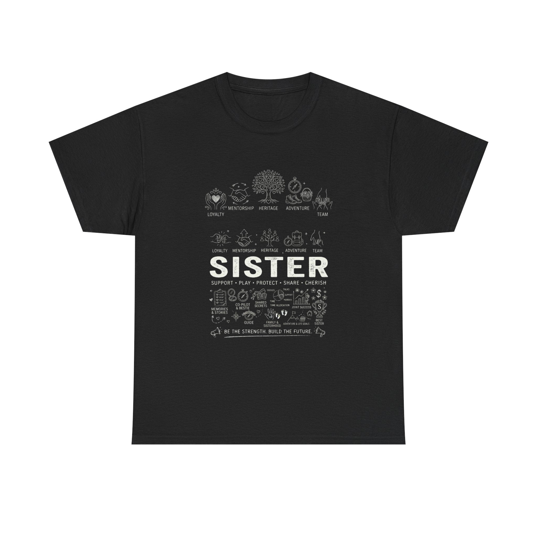 Sister Doodle T-Shirt — Cute Hand-Drawn Sister Gift Tee for Weddings & Birthdays