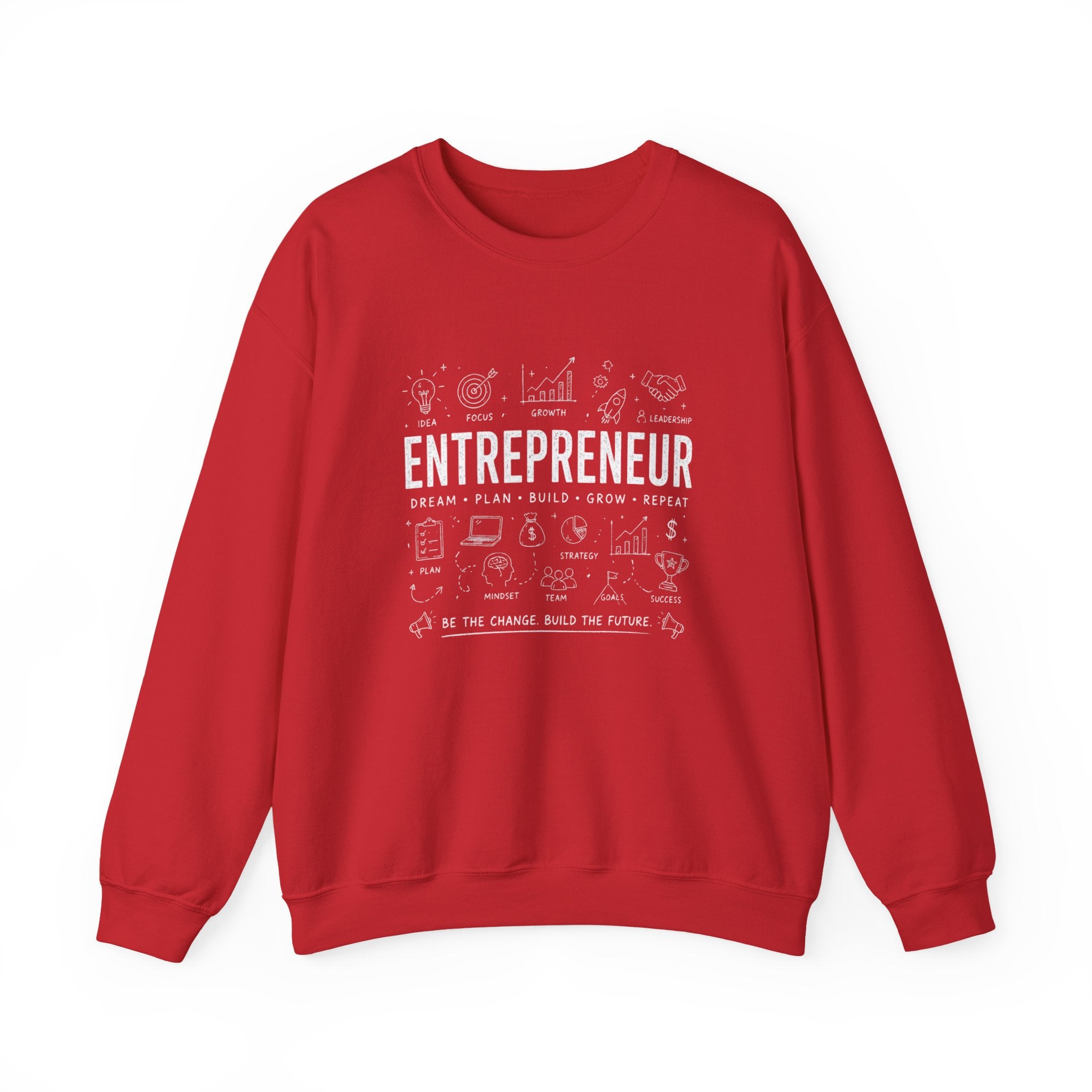 Entrepreneur Crewneck Sweatshirt — 'Entrepreneur: Dream • Plan • Build • Grow • Repeat' Pullover