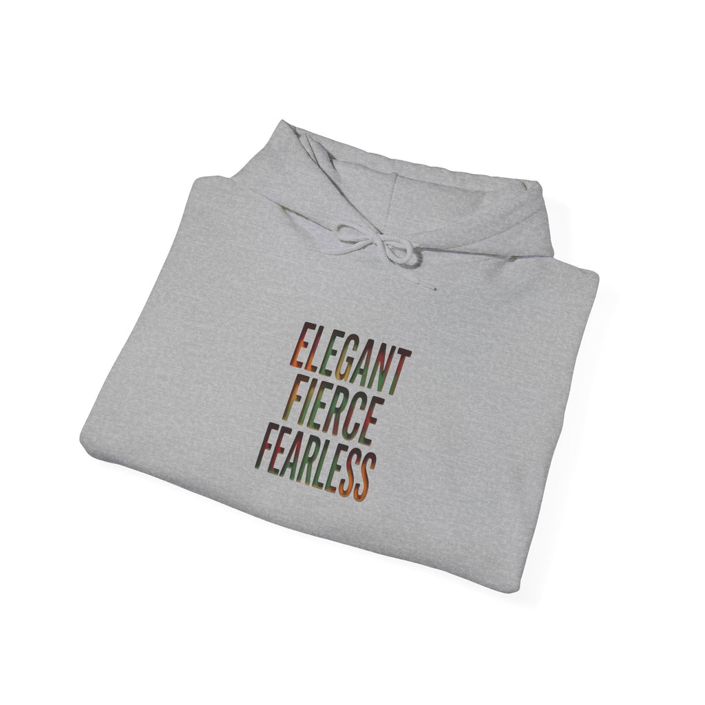 Elegant Fierce Fearless Hoodie | Juneteenth Black Pride, Pan-African Colors