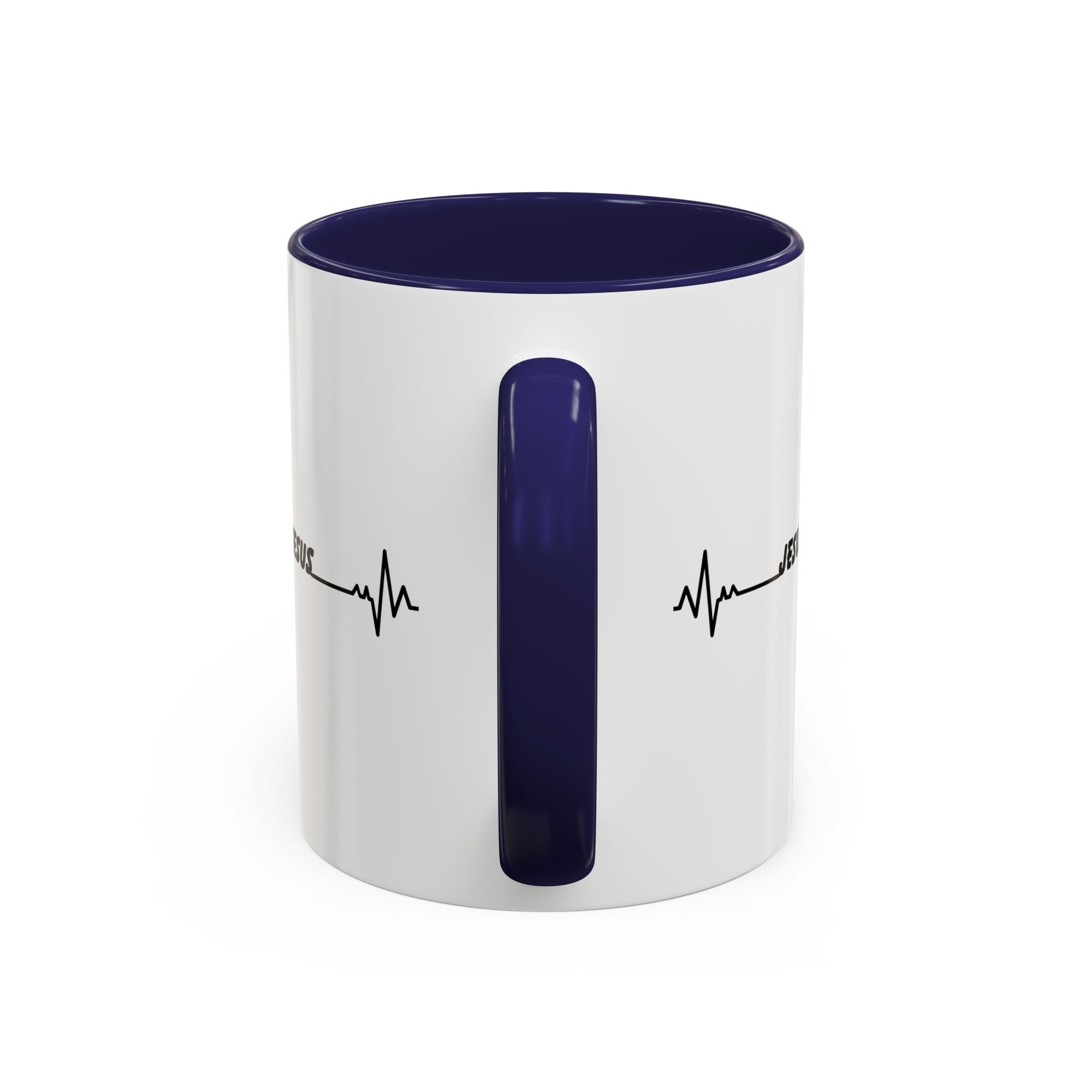 Jesus Heartbeat Accent Coffee Mug — Christian Faith Gift