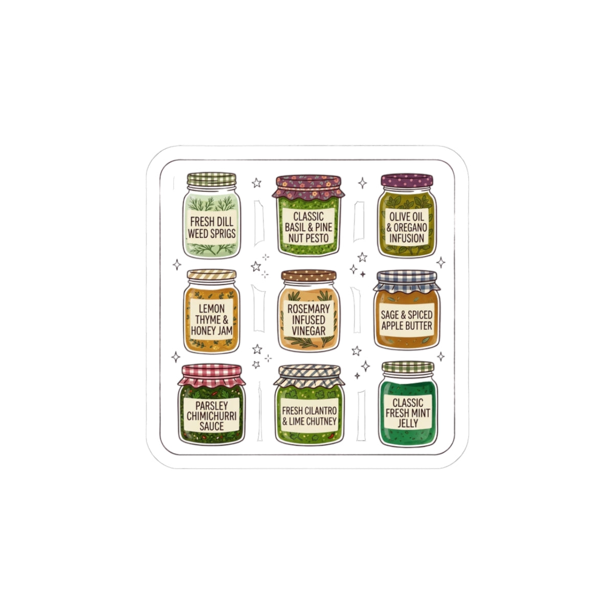 Vintage Jam Jar Stickers, Retro Food Graphics | Kiss-Cut Stickers