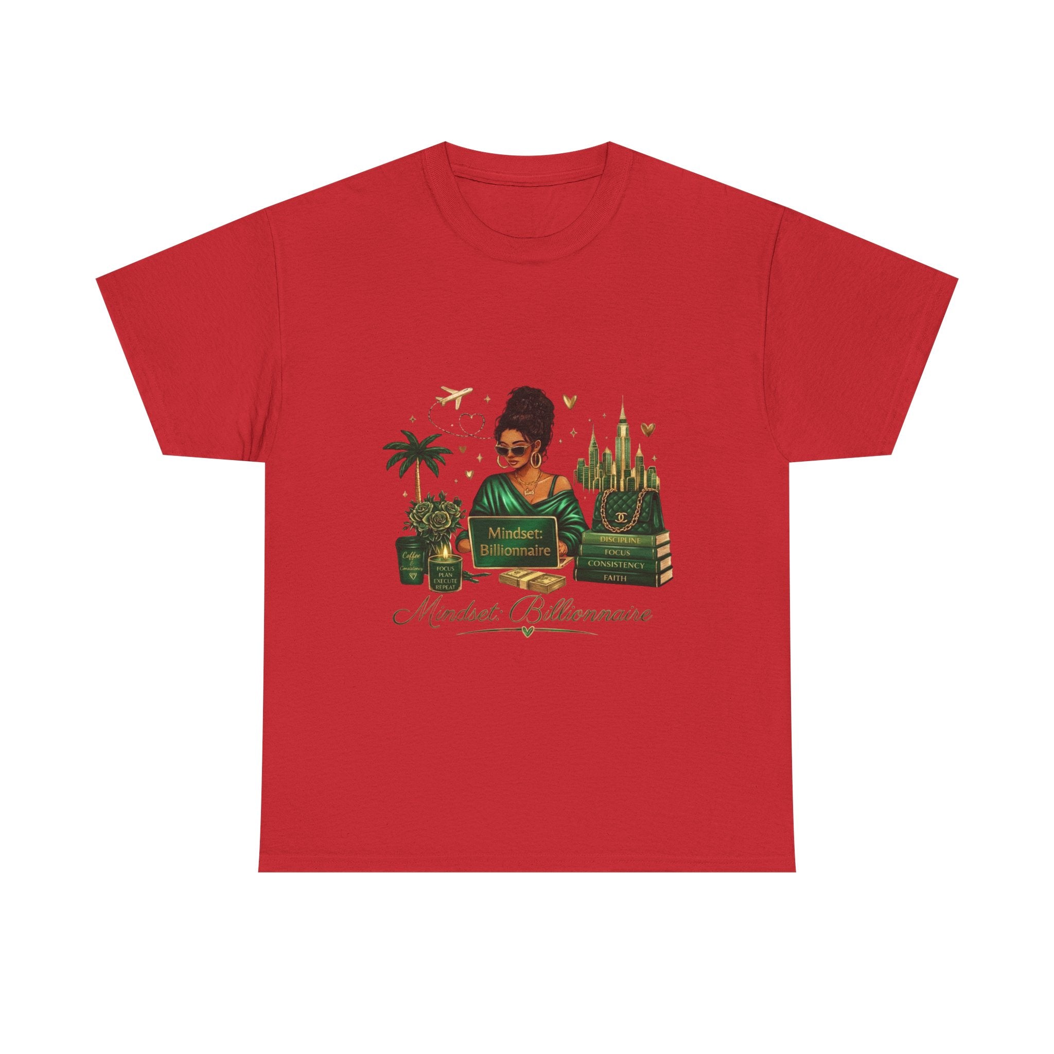 T-Shirt — Mindset Billionaire Graphic Tee (Empowerment, Travel & Success Design)