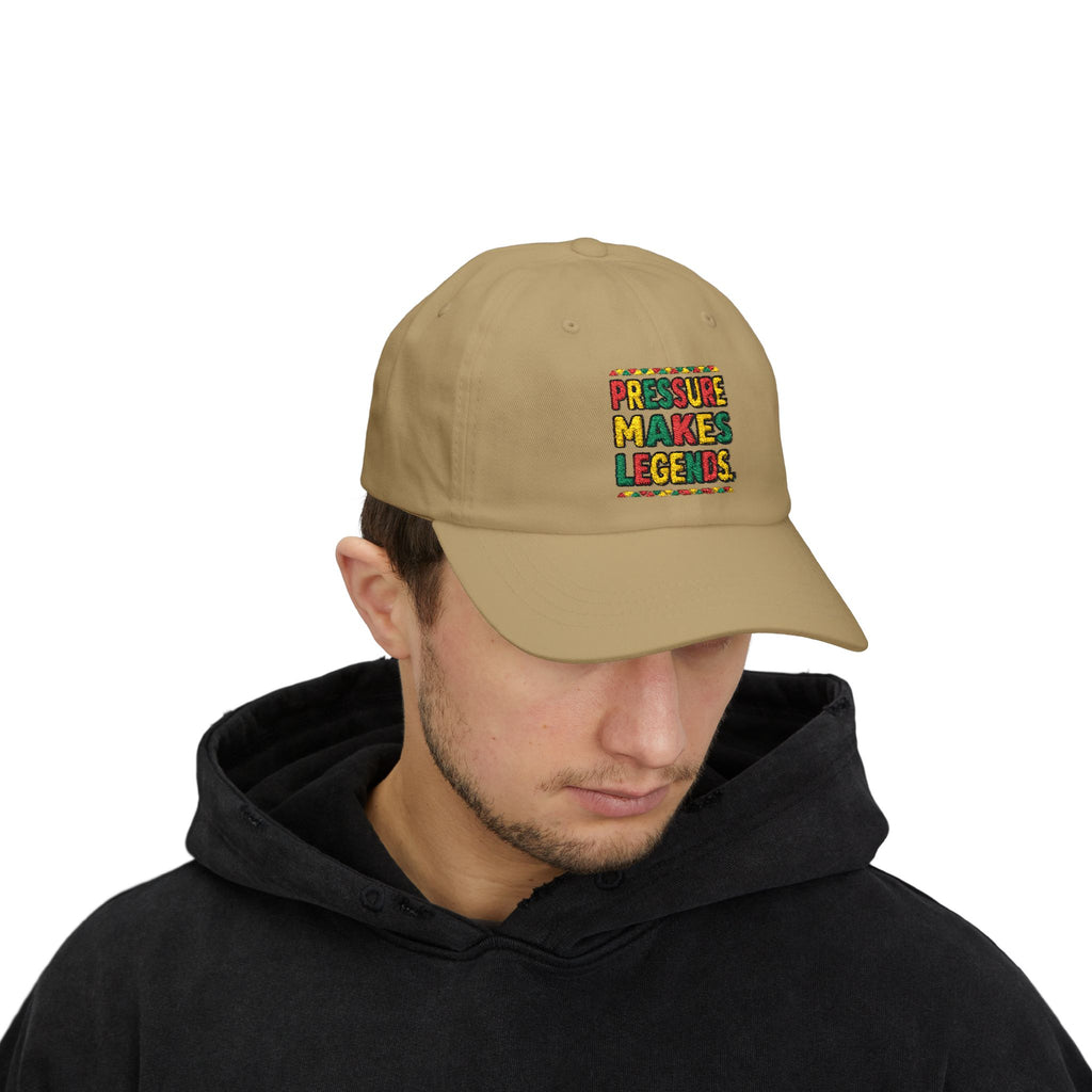 Dad Cap — "Pressure Makes Legends" Colorful Embroidered Baseball Hat