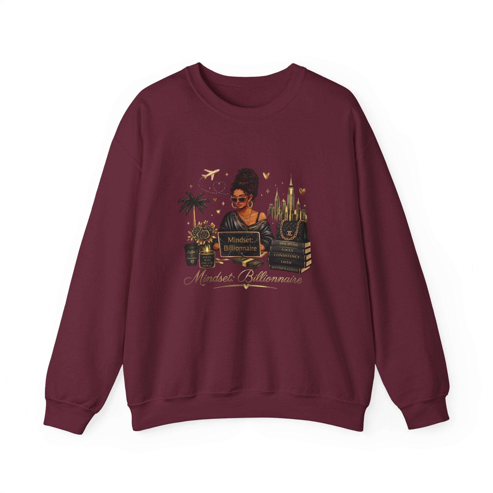 Mindset Billionaire Sweatshirt — Inspirational Cozy Crewneck for Women