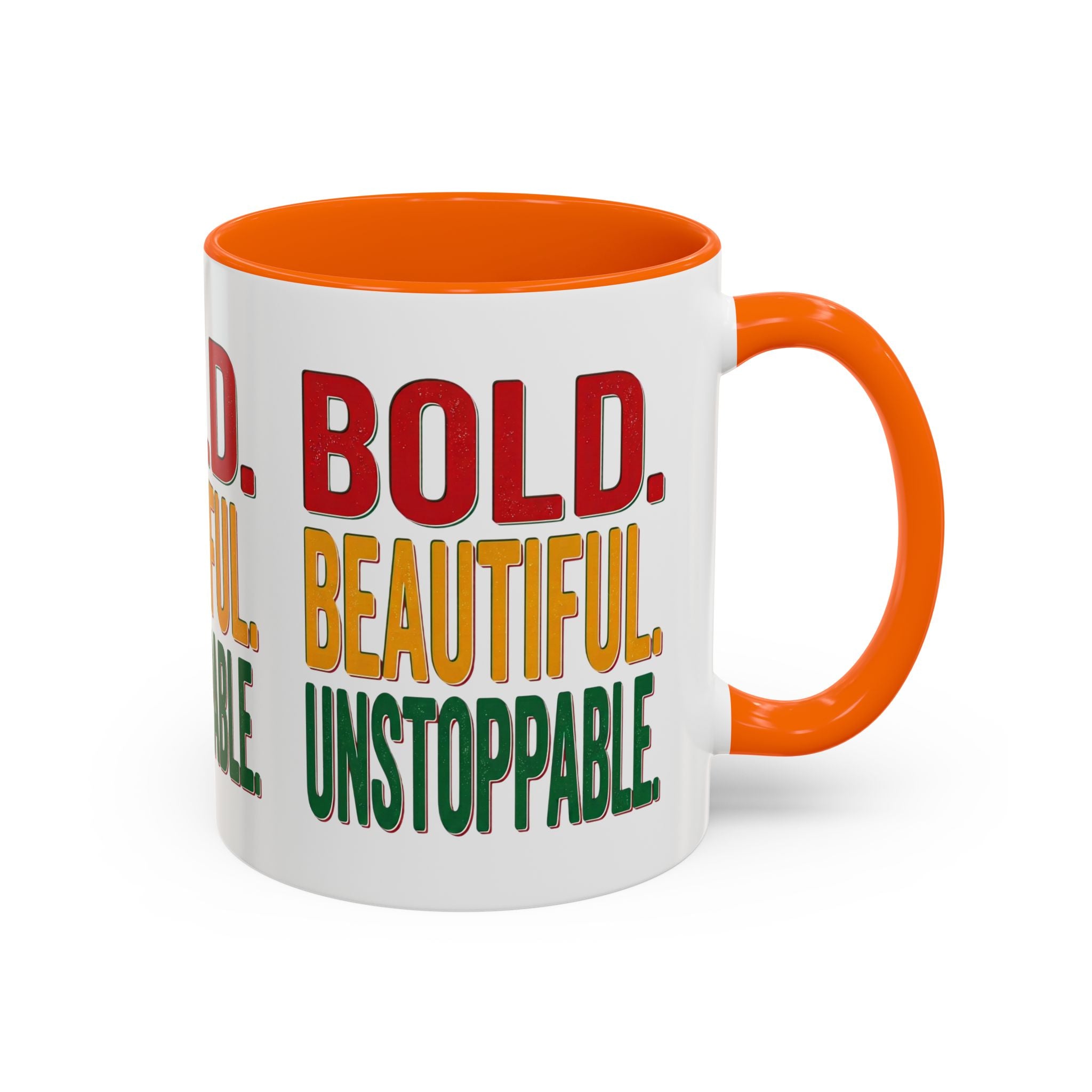 Bold Beautiful Unstoppable Accent Coffee Mug — Inspirational 11/15oz Gift
