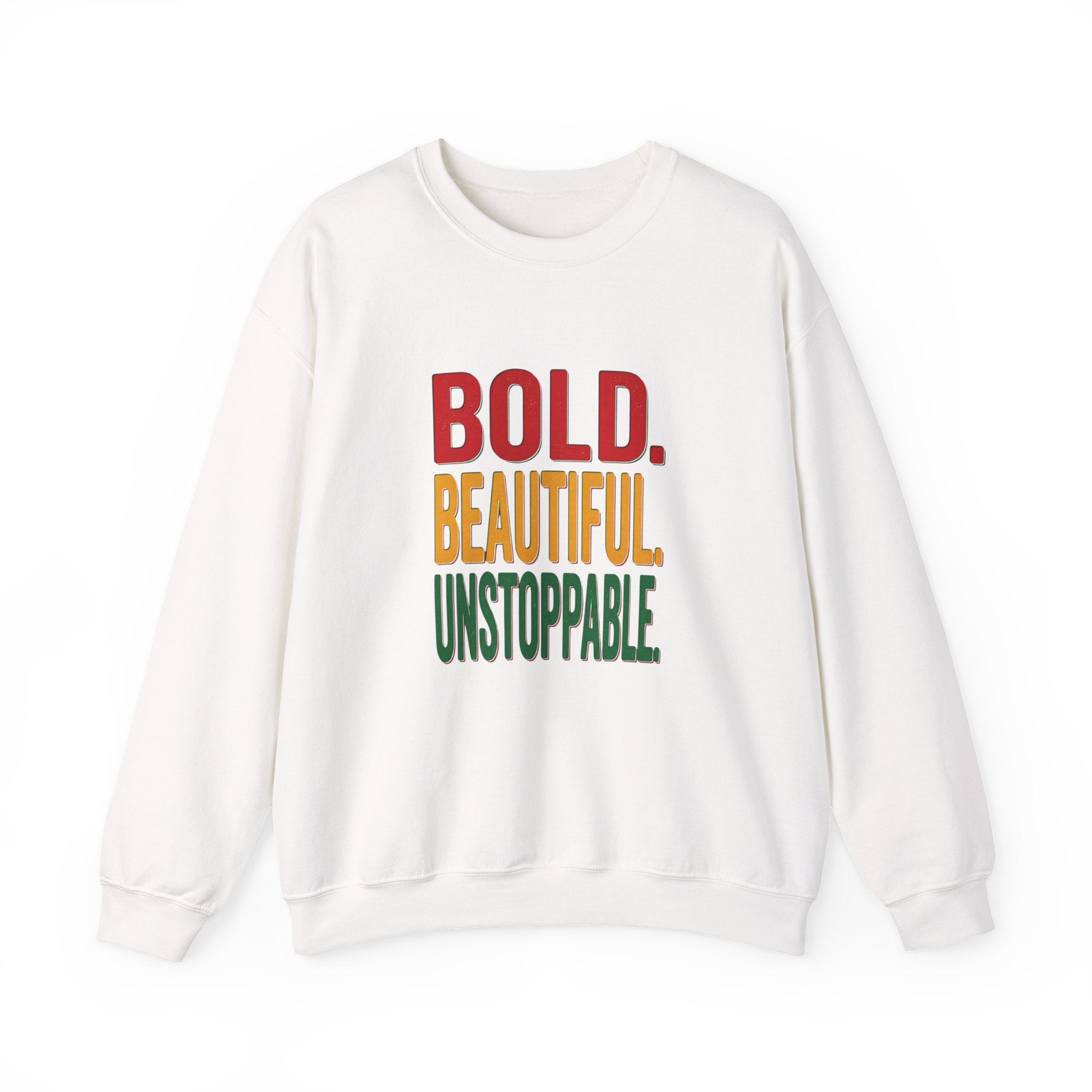 Bold Beautiful Unstoppable Crewneck Sweatshirt | Juneteenth Pan-African Colors