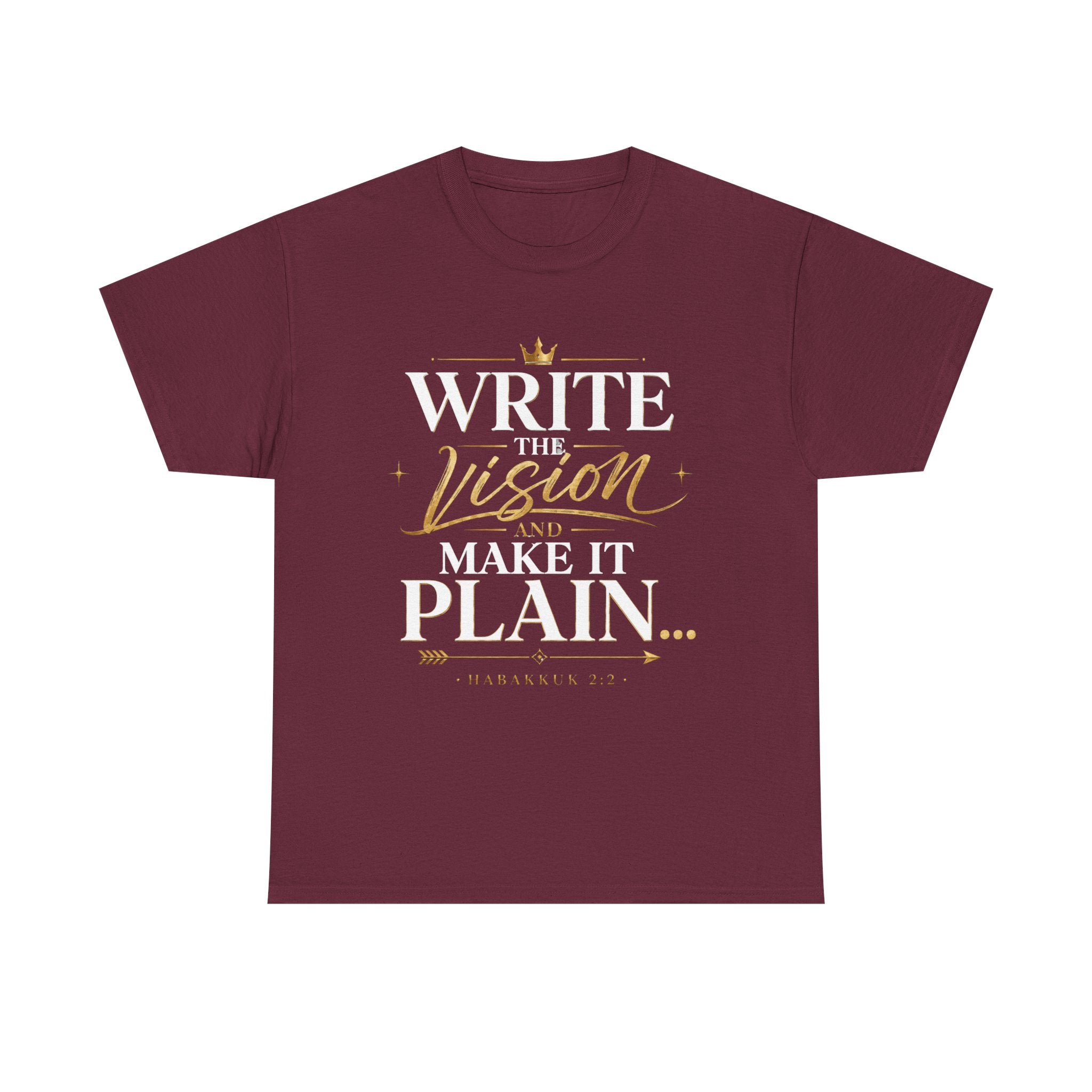 Write The Vision Plain T-Shirt — Hustle, Hardwork & Entrepreneur Gift
