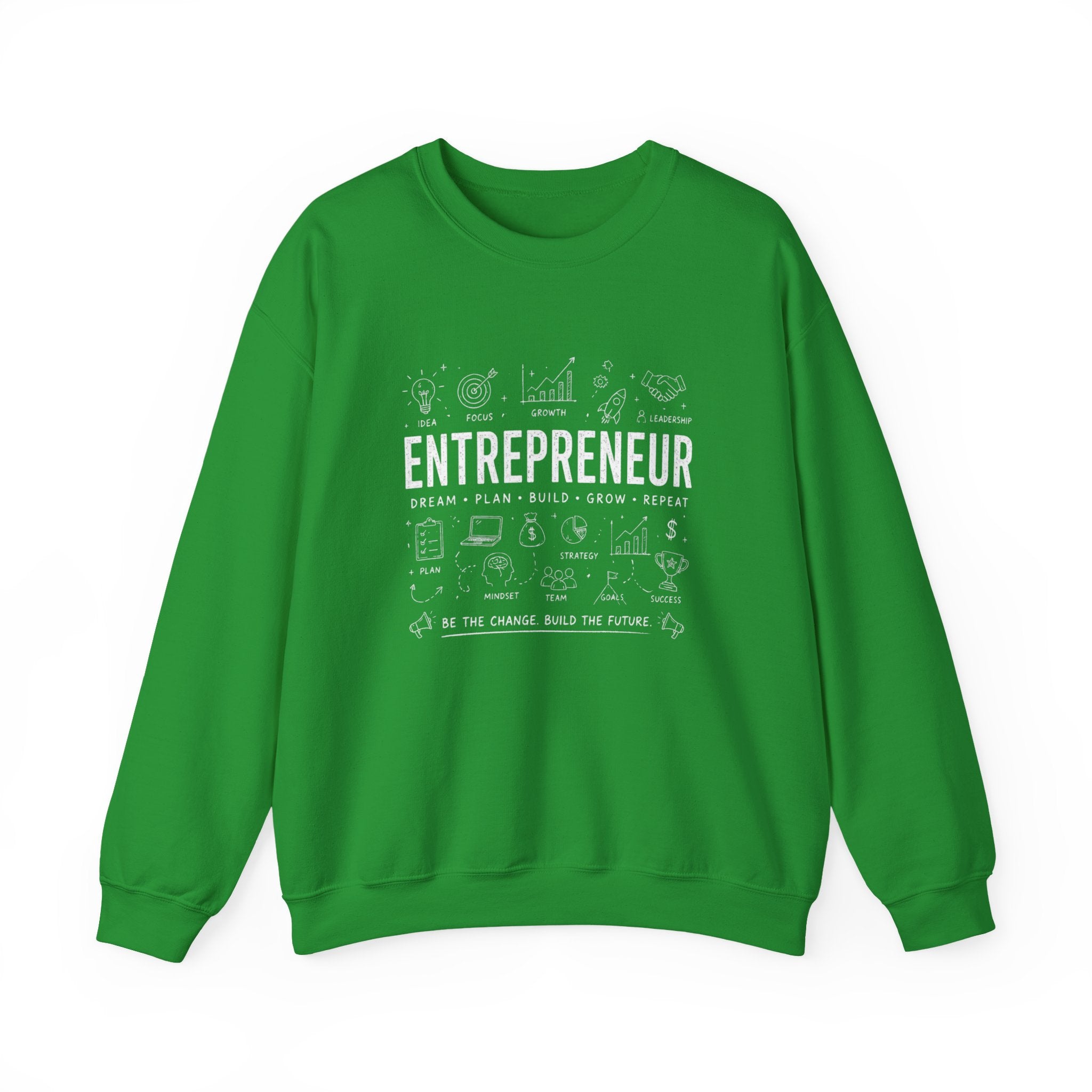 Entrepreneur Crewneck Sweatshirt — 'Entrepreneur: Dream • Plan • Build • Grow • Repeat' Pullover
