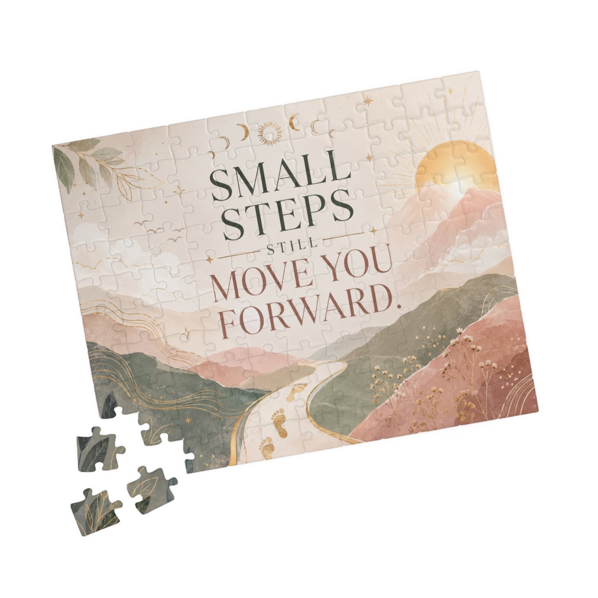 Motivational Puzzle — "Small Steps Still Moves You Forward" Inspirational Jigsaw (110–1014 pcs)