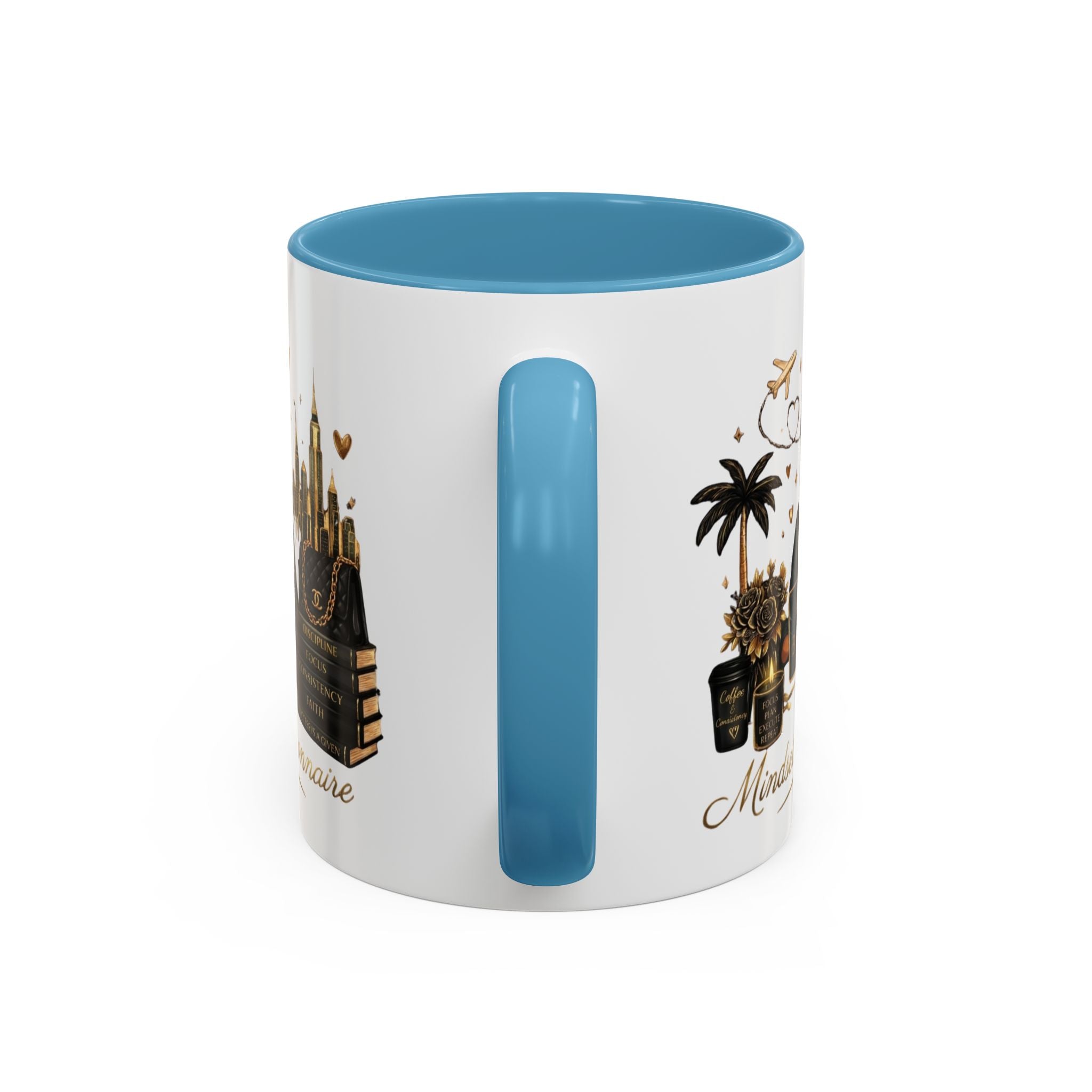 Mindset: Billionaire Accent Coffee Mug — Inspirational Black Woman Design (11/15 oz)