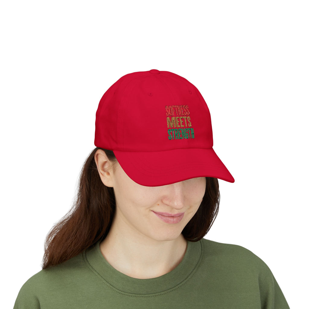 Dad Cap — "Softness Meets Strength" Embroidered Adjustable Baseball Hat