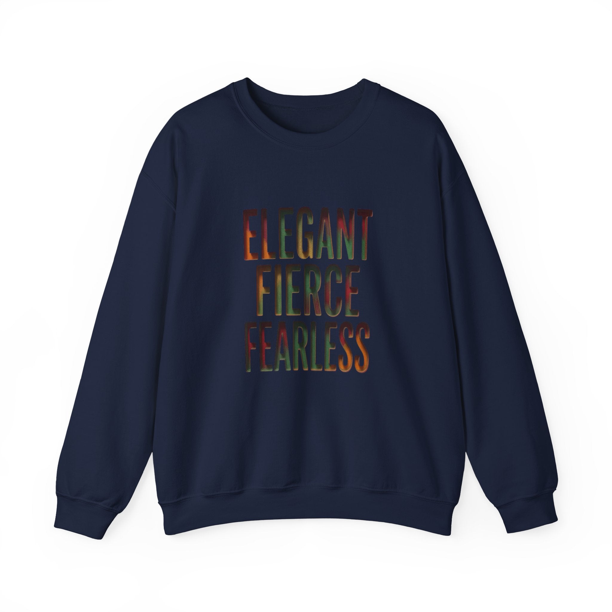 Elegant Fierce Fearless Crewneck Sweatshirt | Juneteenth Pan-African Typography 1865
