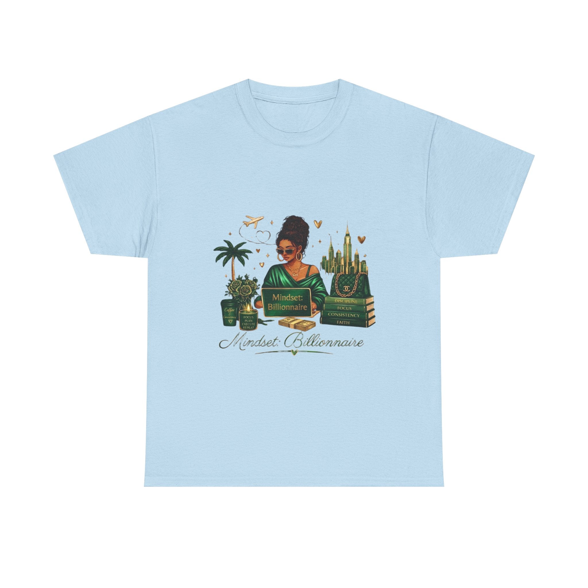 T-Shirt — Mindset Billionaire Graphic Tee (Empowerment, Travel & Success Design)