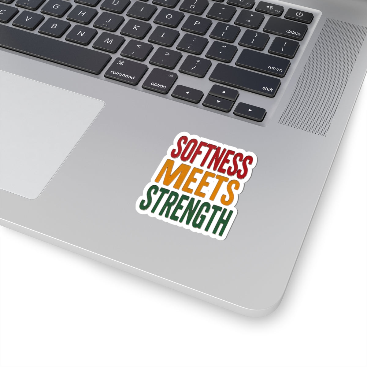 Softness Meets Strength Kiss-Cut Sticker | Juneteenth Pan-African Colors, Freedom Message