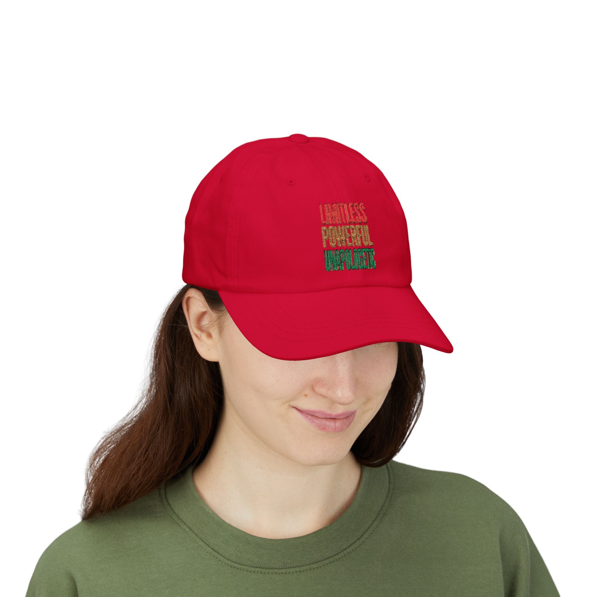 Dad Cap — "Limitless Powerful Unapologetic" Embroidered Inspirational Hat