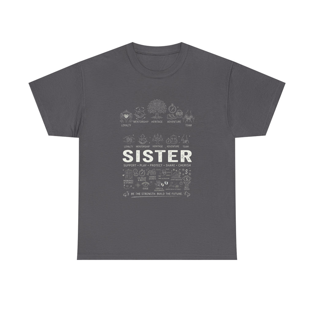 Sister Doodle T-Shirt — Cute Hand-Drawn Sister Gift Tee for Weddings & Birthdays