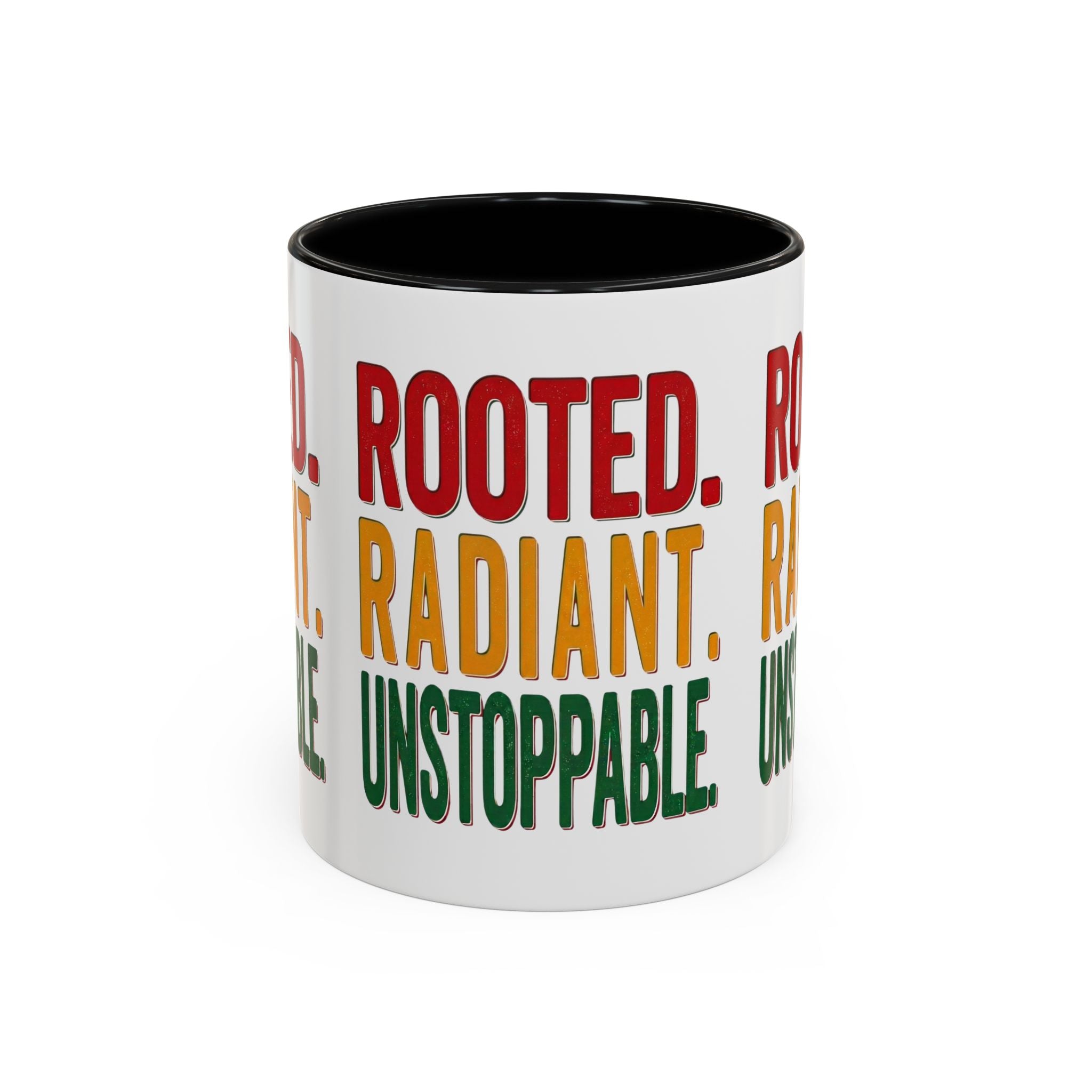 Rooted Radiant Unstoppable Accent Coffee Mug — Empowerment Message 11/15oz