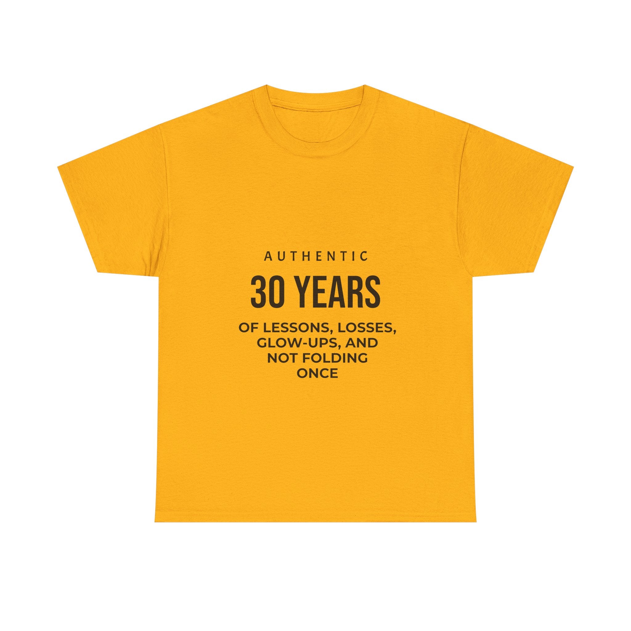 30 Years Authentic Tee — "30 Years of Lessons, Losses, Glow-Ups" Birthday Shirt