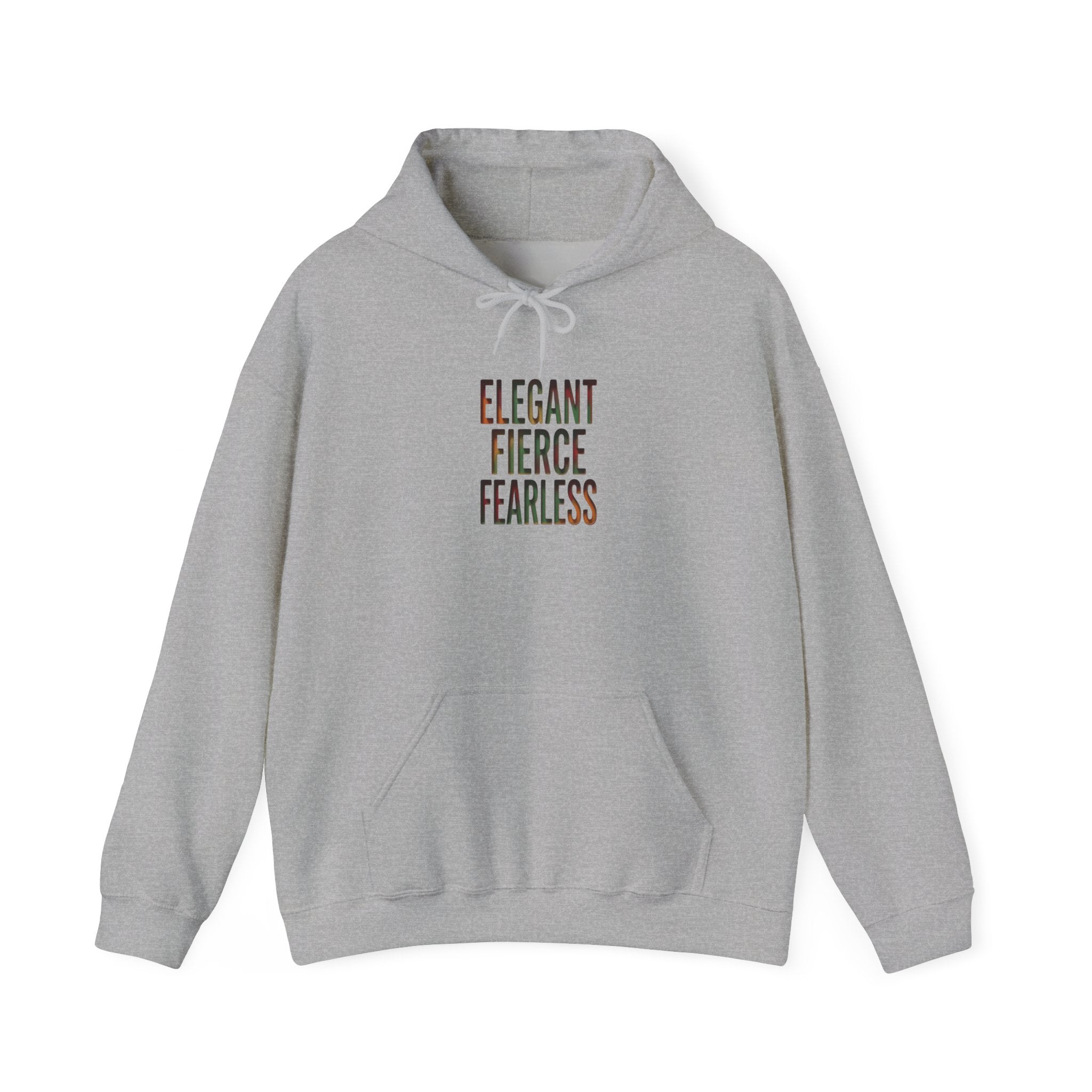 Elegant Fierce Fearless Hoodie | Juneteenth Black Pride, Pan-African Colors