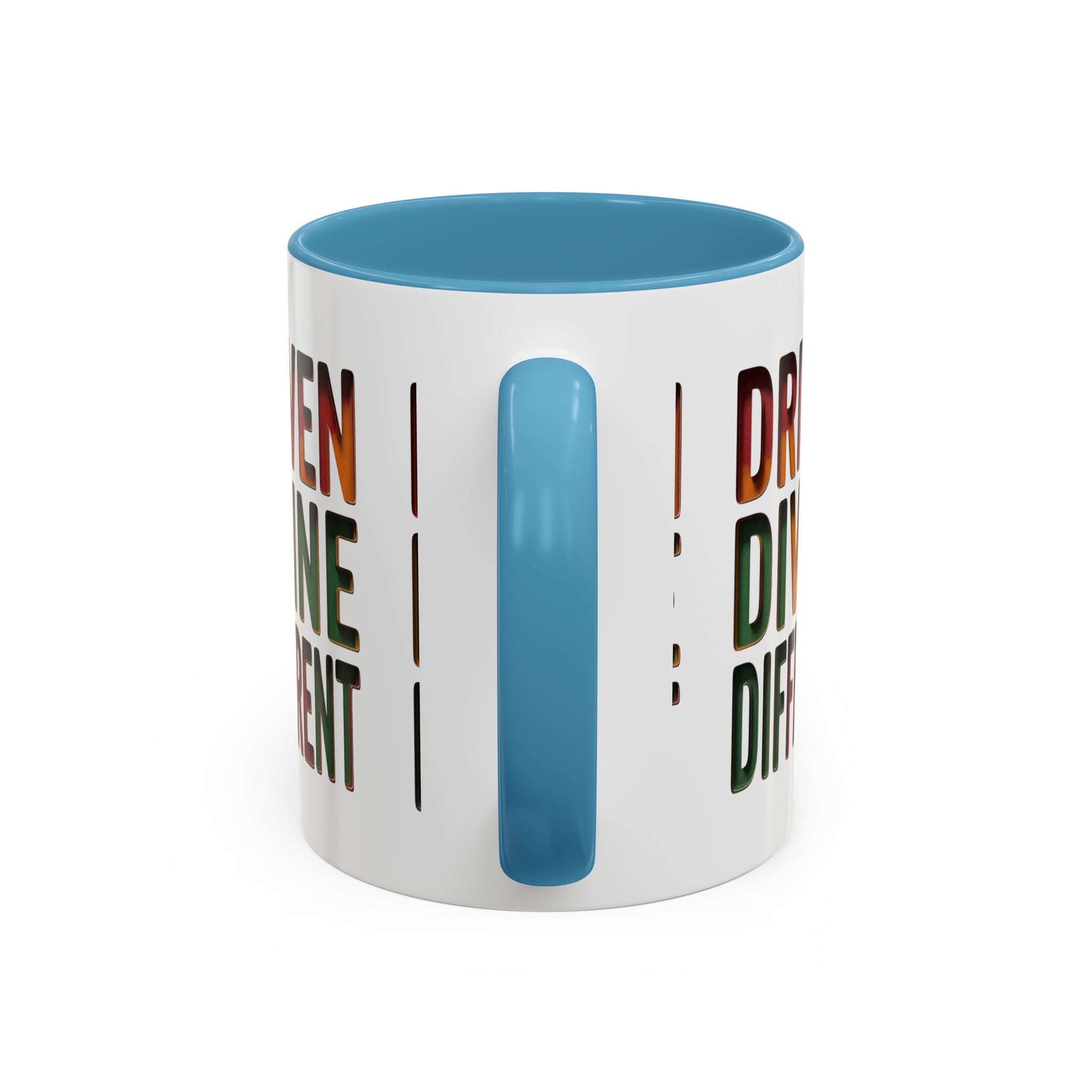 Driven Divine Different Accent Coffee Mug – Inspirational Rasta Color Typography (11/15oz)