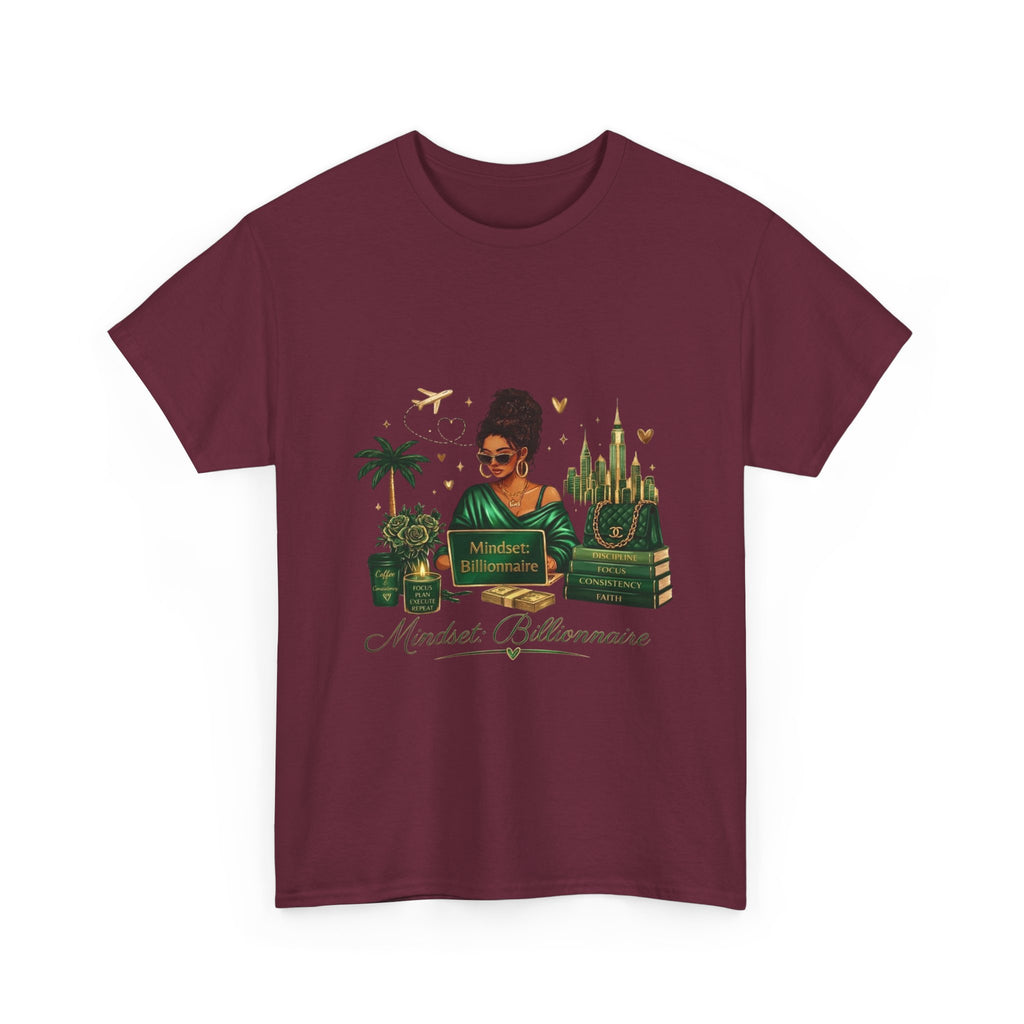 T-Shirt — Mindset Billionaire Graphic Tee (Empowerment, Travel & Success Design)