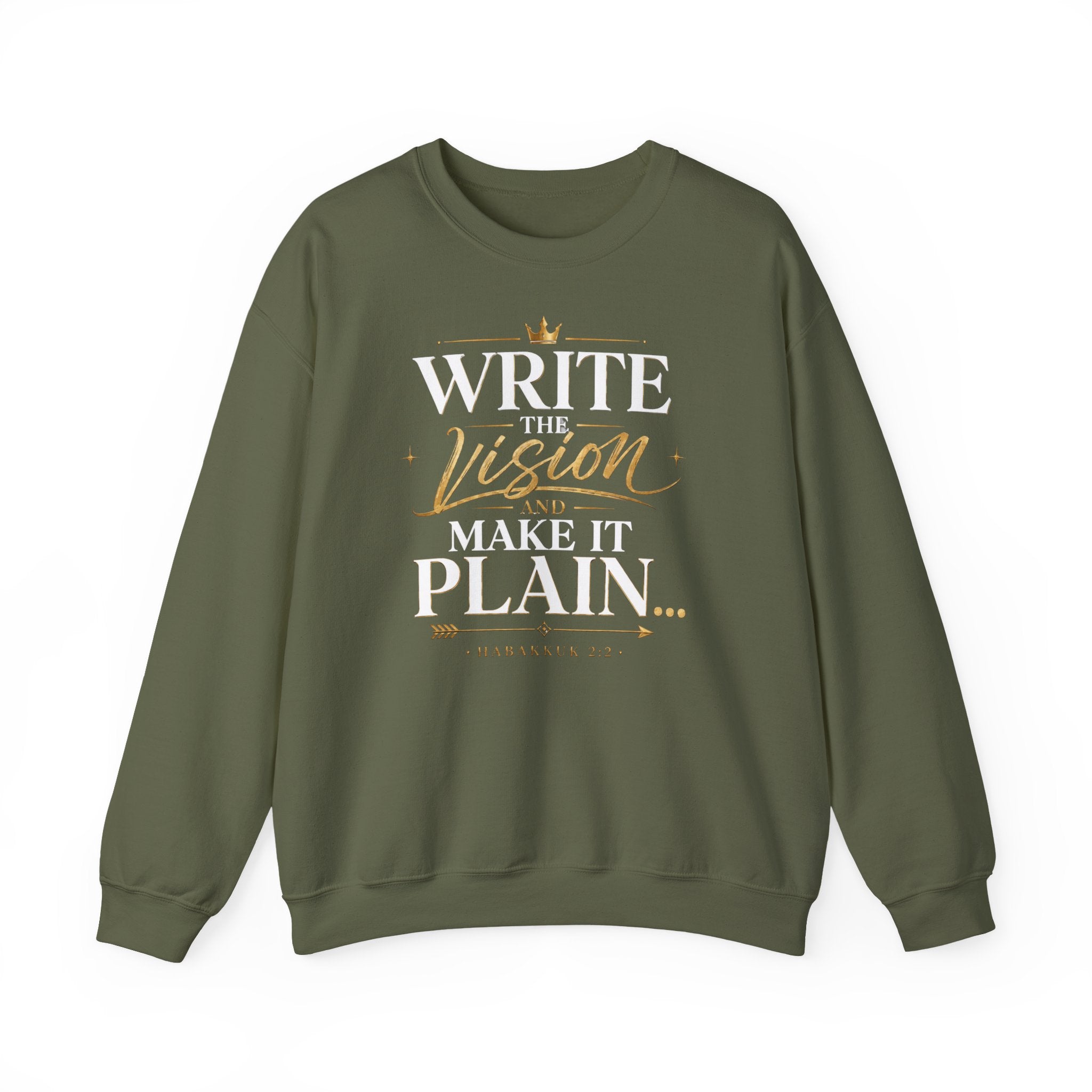 Write the Vision Crewneck Sweatshirt — Inspirational Christian Quote Pullover
