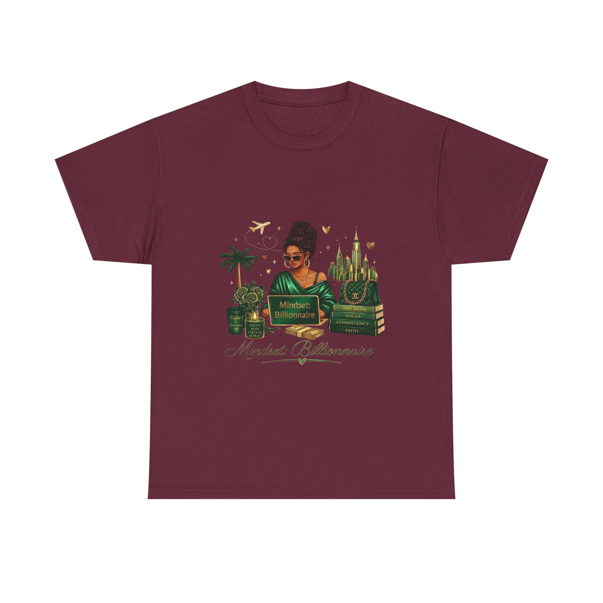 T-Shirt — Mindset Billionaire Graphic Tee (Empowerment, Travel & Success Design)