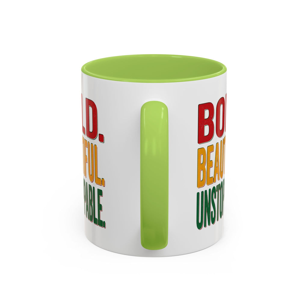 Bold Beautiful Unstoppable Accent Coffee Mug — Inspirational 11/15oz Gift