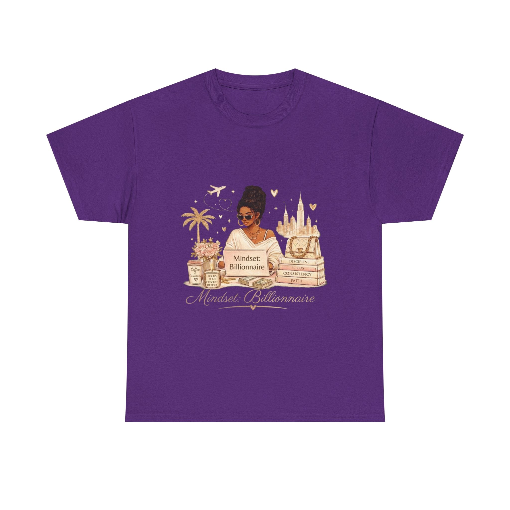 Mindset Millionaire Graphic Tee — Luxe Travel & Fashion Illustration Shirt