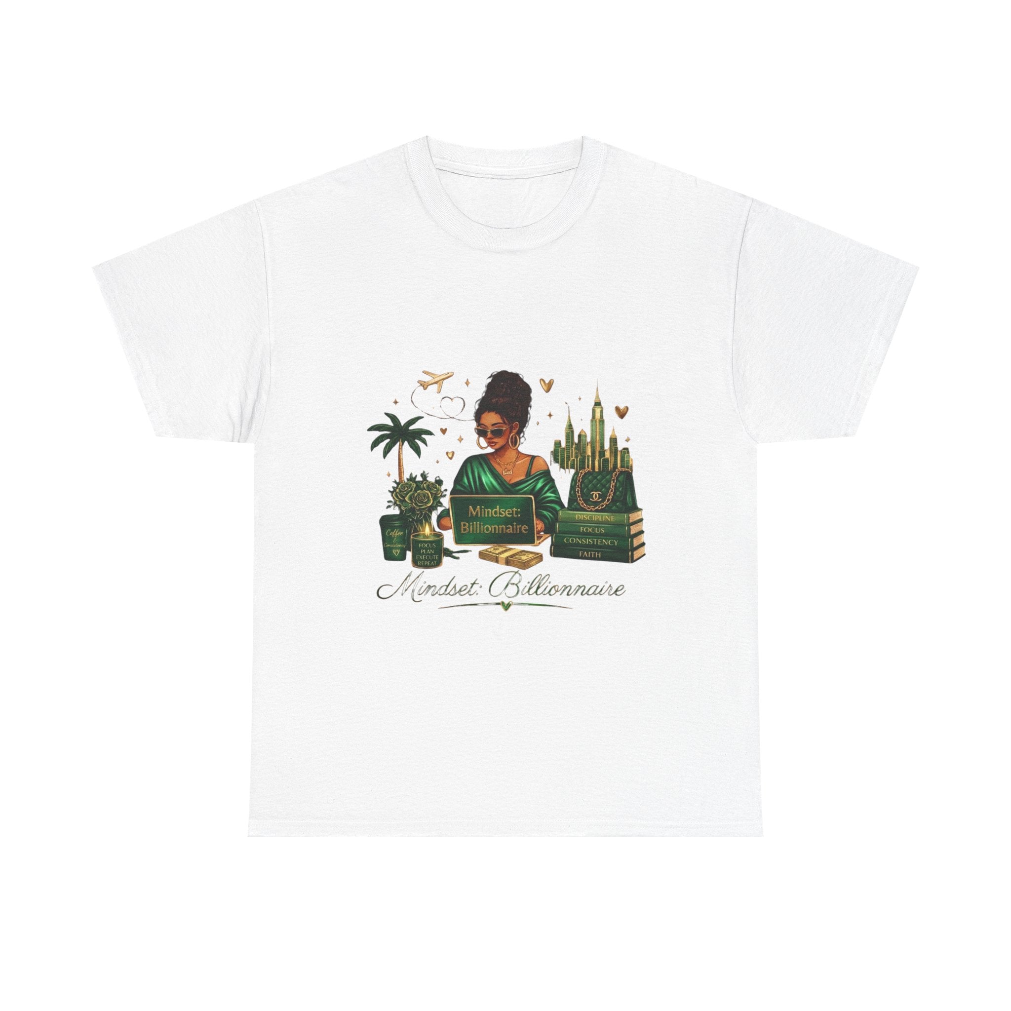 T-Shirt — Mindset Billionaire Graphic Tee (Empowerment, Travel & Success Design)