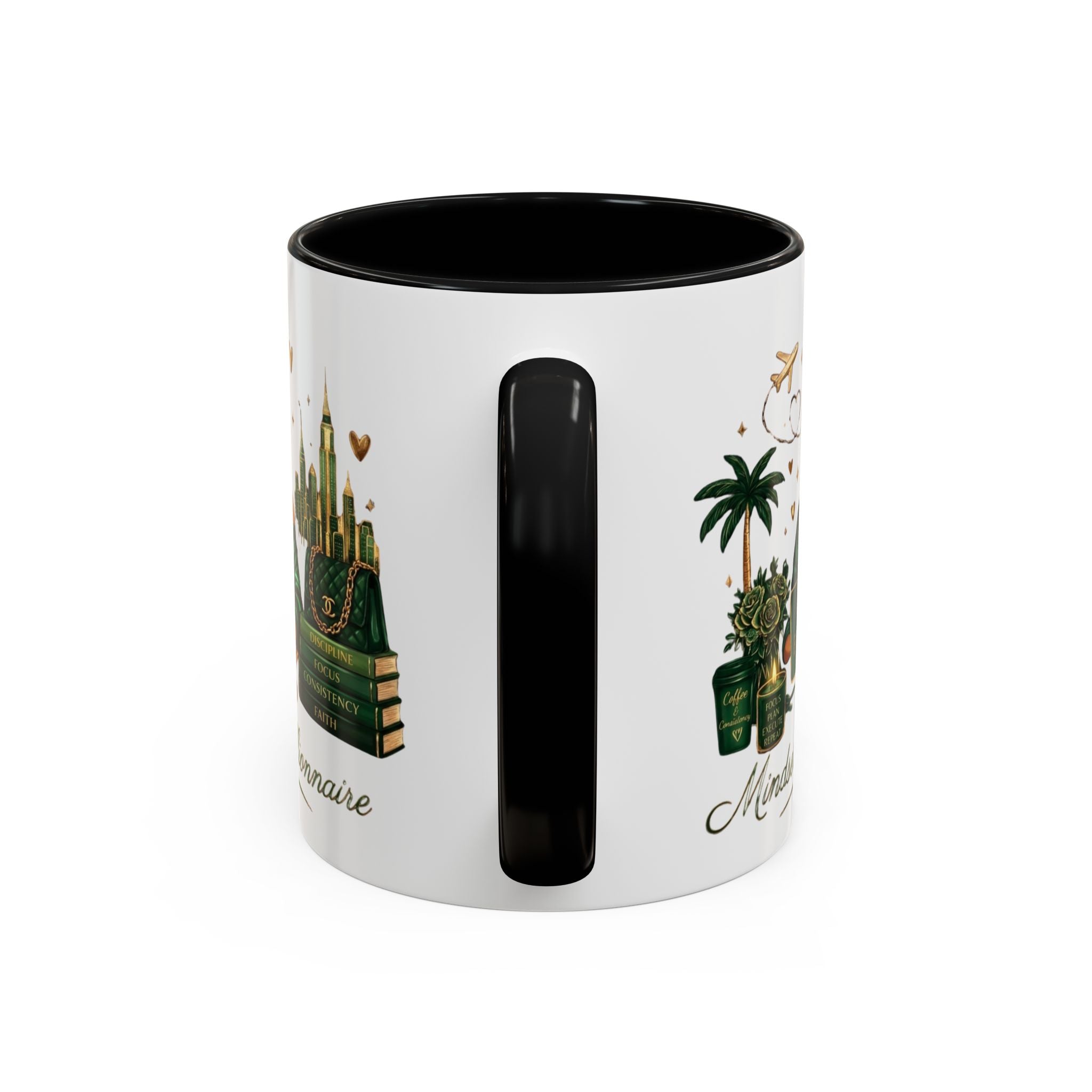 Mindset: Billionaire Accent Coffee Mug — Inspirational Black Woman Design